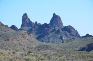 Mule Ears Viewpoint along the Ross Maxwell Scenic Drive at Big Bend National Park in Texas