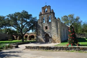Church at Mission Espada at San Antonio Missions National Historical Park in San Antonio, Texas