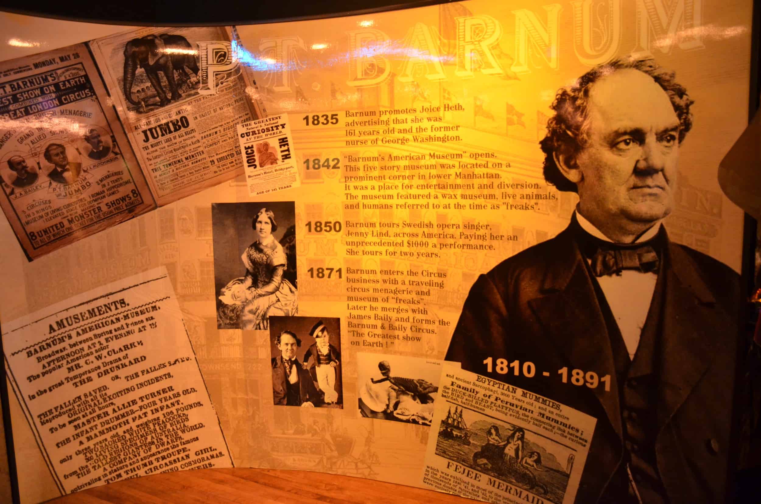 P. T. Barnum display at the Buckhorn Museum in San Antonio, Texas