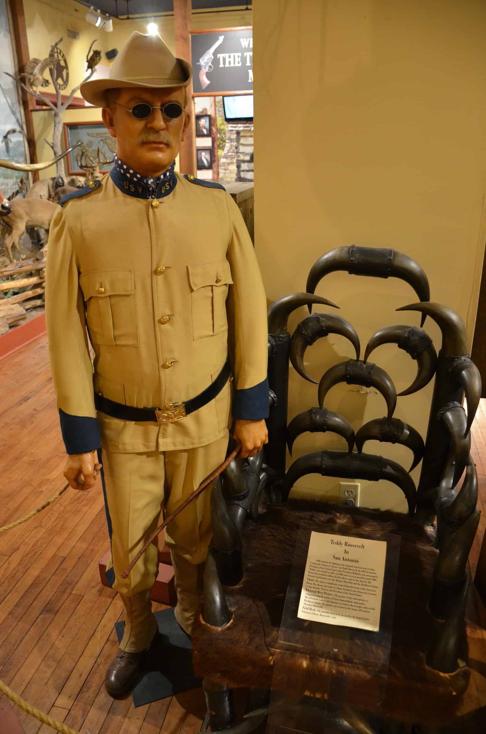 Teddy Roosevelt horn chair at the Buckhorn Museum in San Antonio, Texas