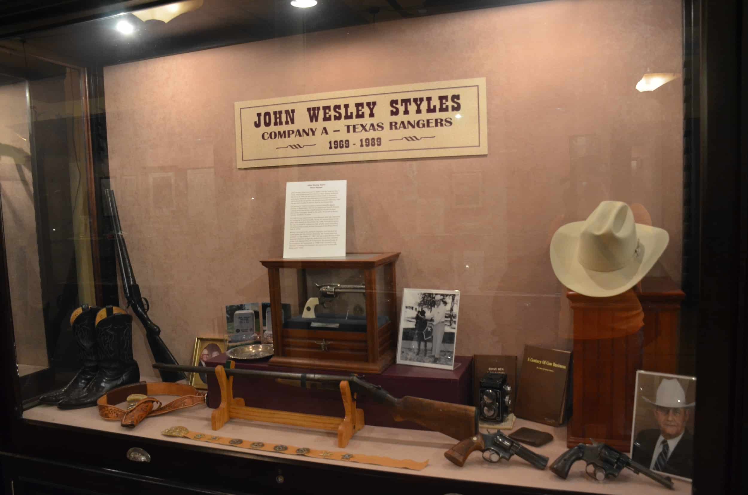 John Wesley Styles exhibit at the Texas Ranger Museum in San Antonio, Texas