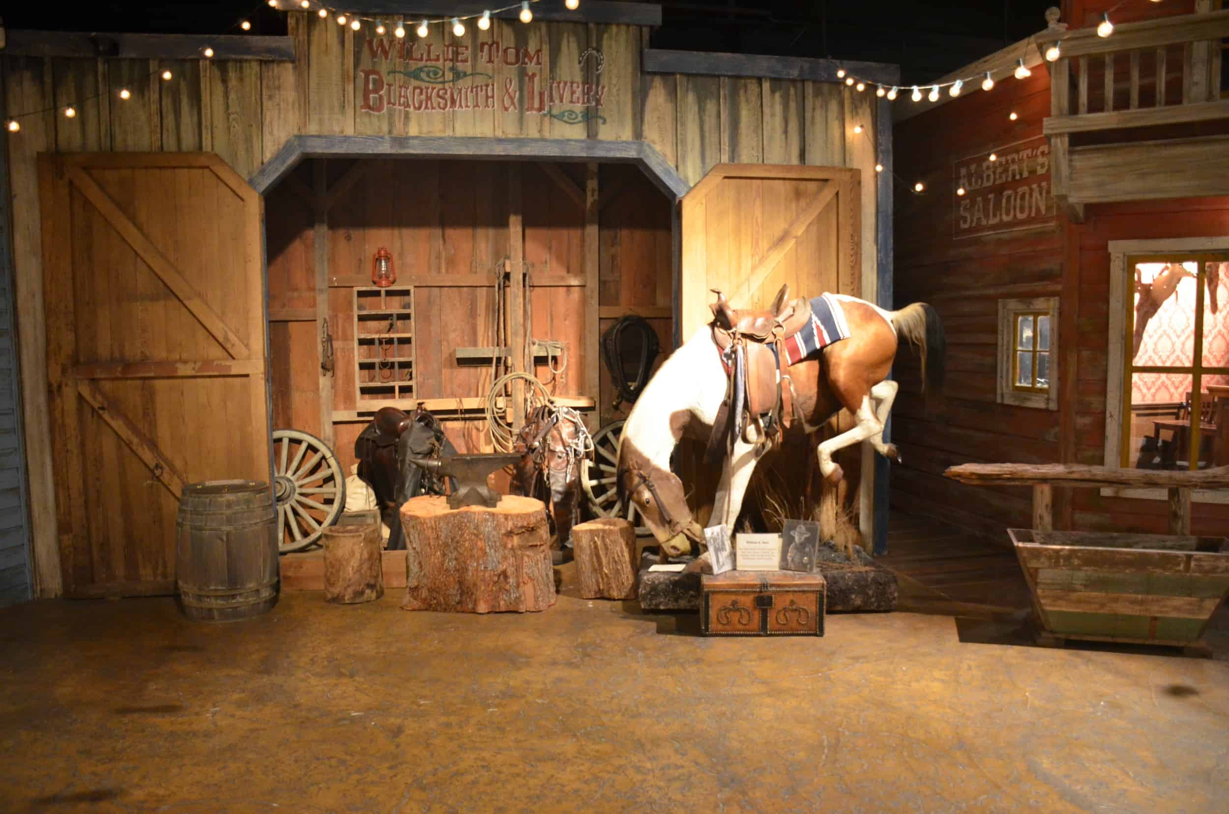 Blacksmith in Ranger Town at the Texas Ranger Museum in San Antonio, Texas