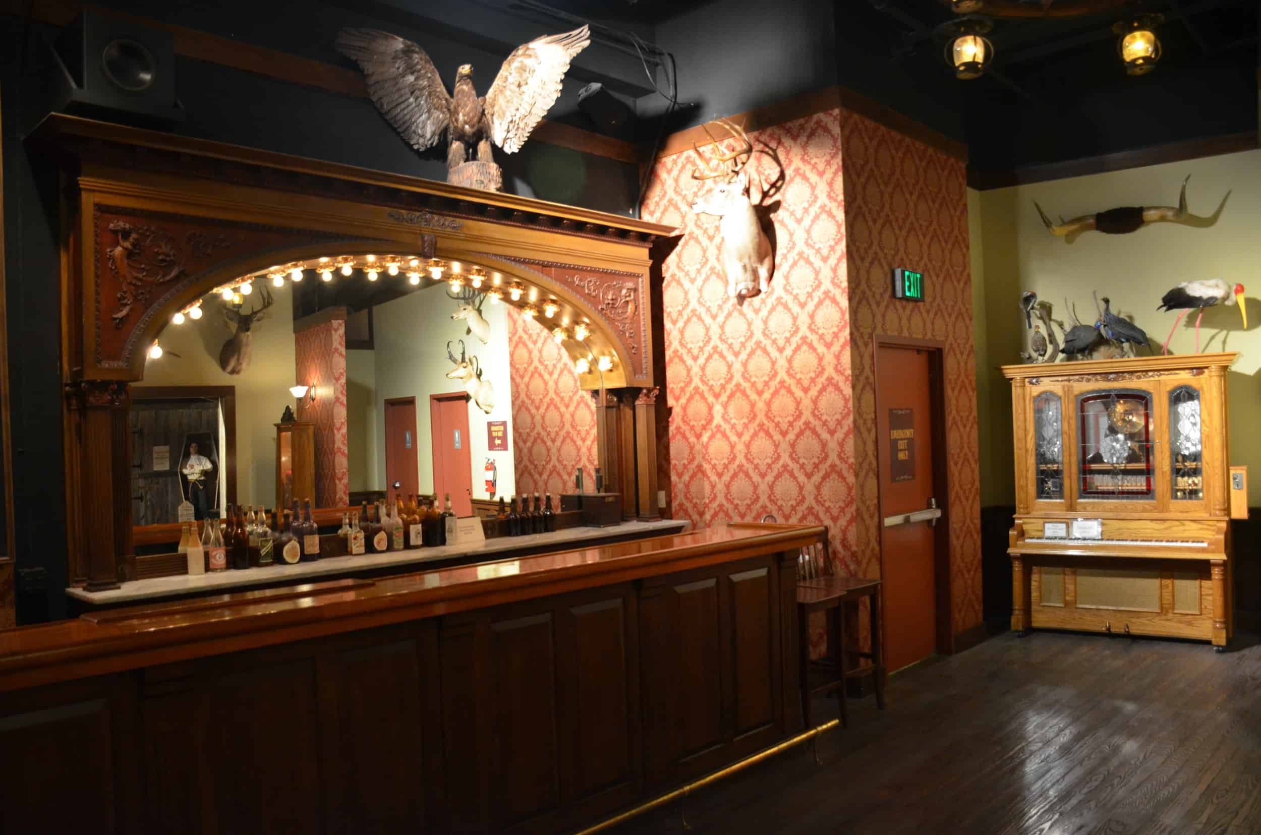 Bar of the Buckhorn Saloon in Ranger Town at the Texas Ranger Museum in San Antonio, Texas