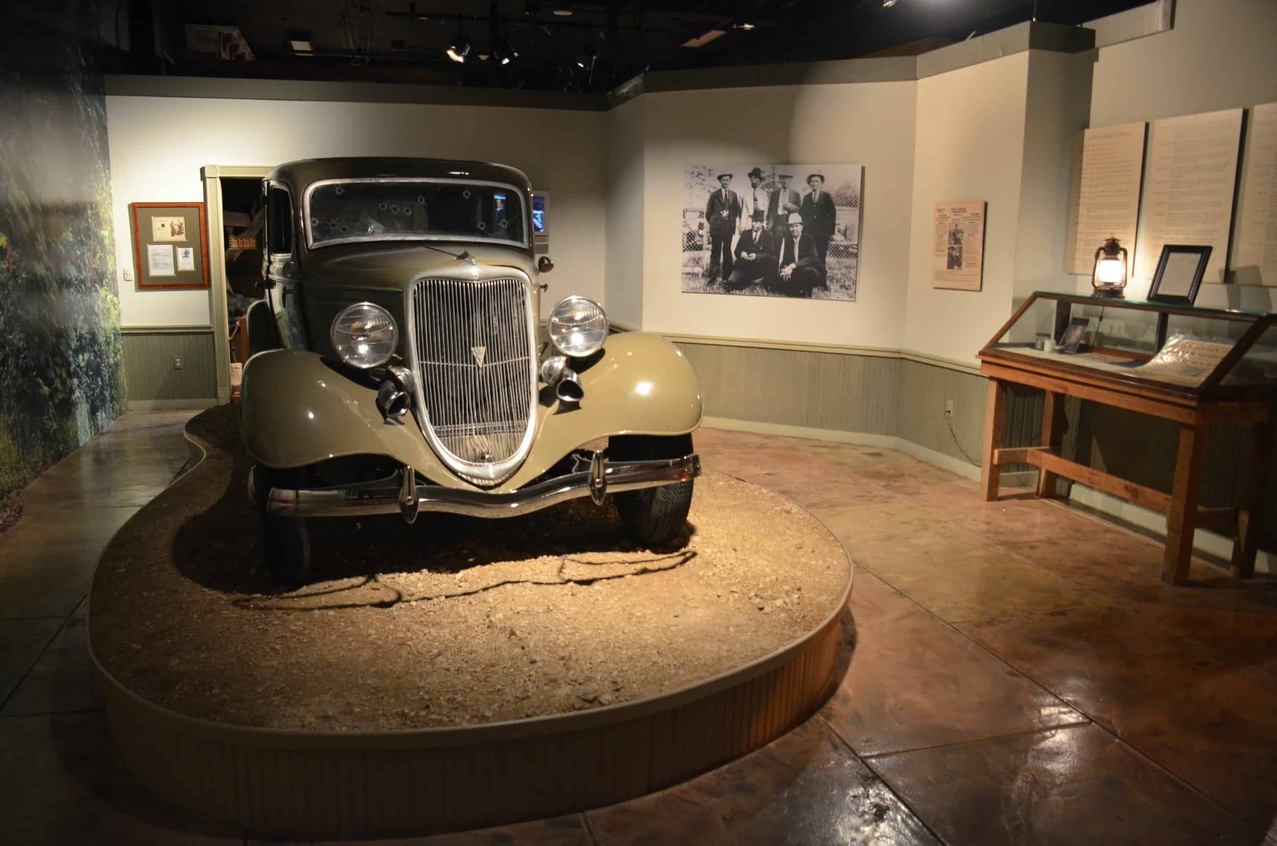 Bonnie and Clyde car at the Texas Ranger Museum in San Antonio, Texas
