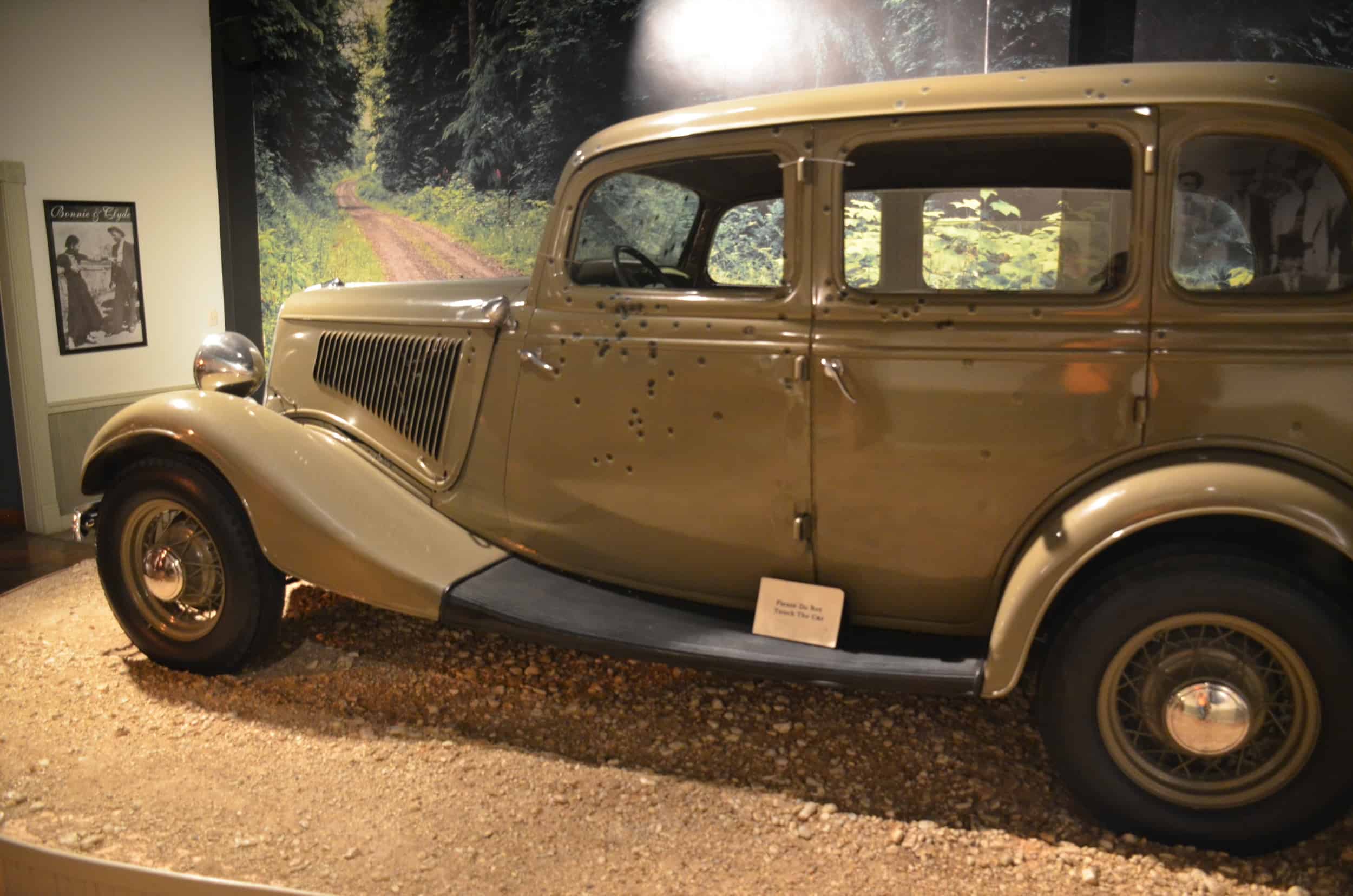 Bonnie and Clyde car at the Texas Ranger Museum in San Antonio, Texas