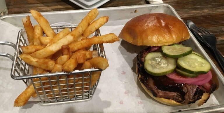 Brisket sandwich at the Concho Pearl Icehouse