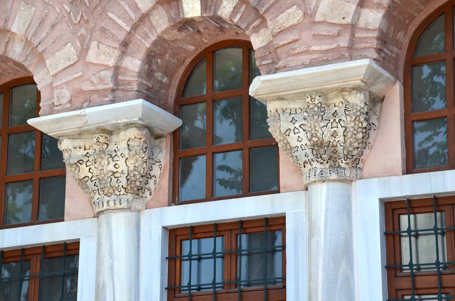 Columns of the Molla Gürani Mosque in Vefa, Istanbul, Turkey