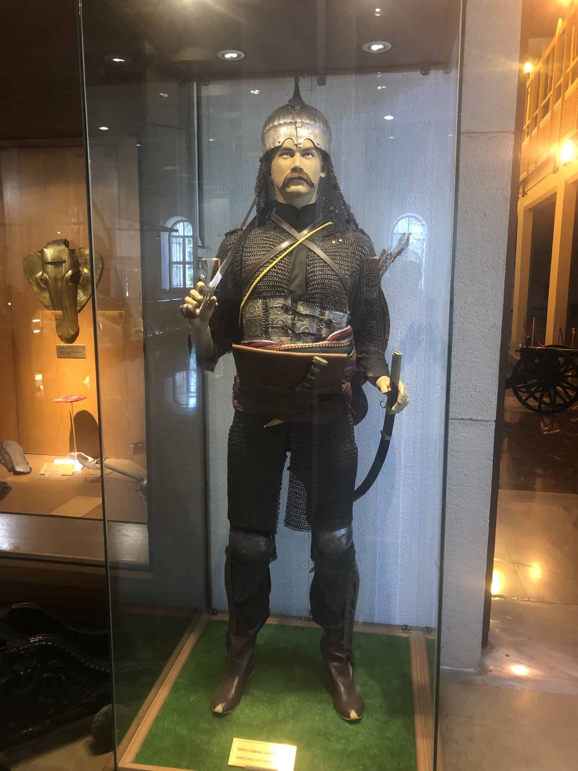 Armored Ottoman soldier at the Harbiye Military Museum in Istanbul, Turkey