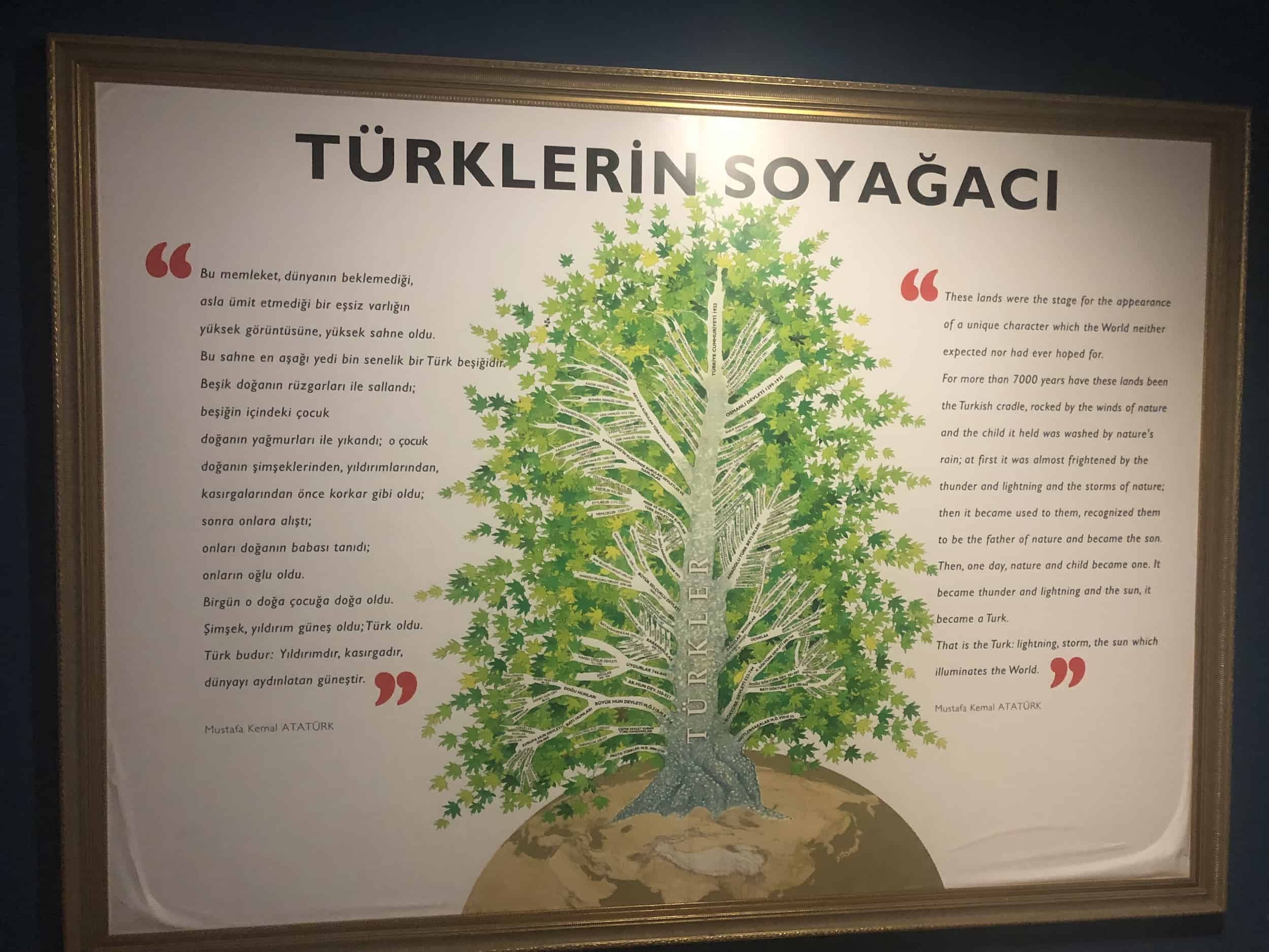 Turkish family tree at the Harbiye Military Museum in Istanbul, Turkey