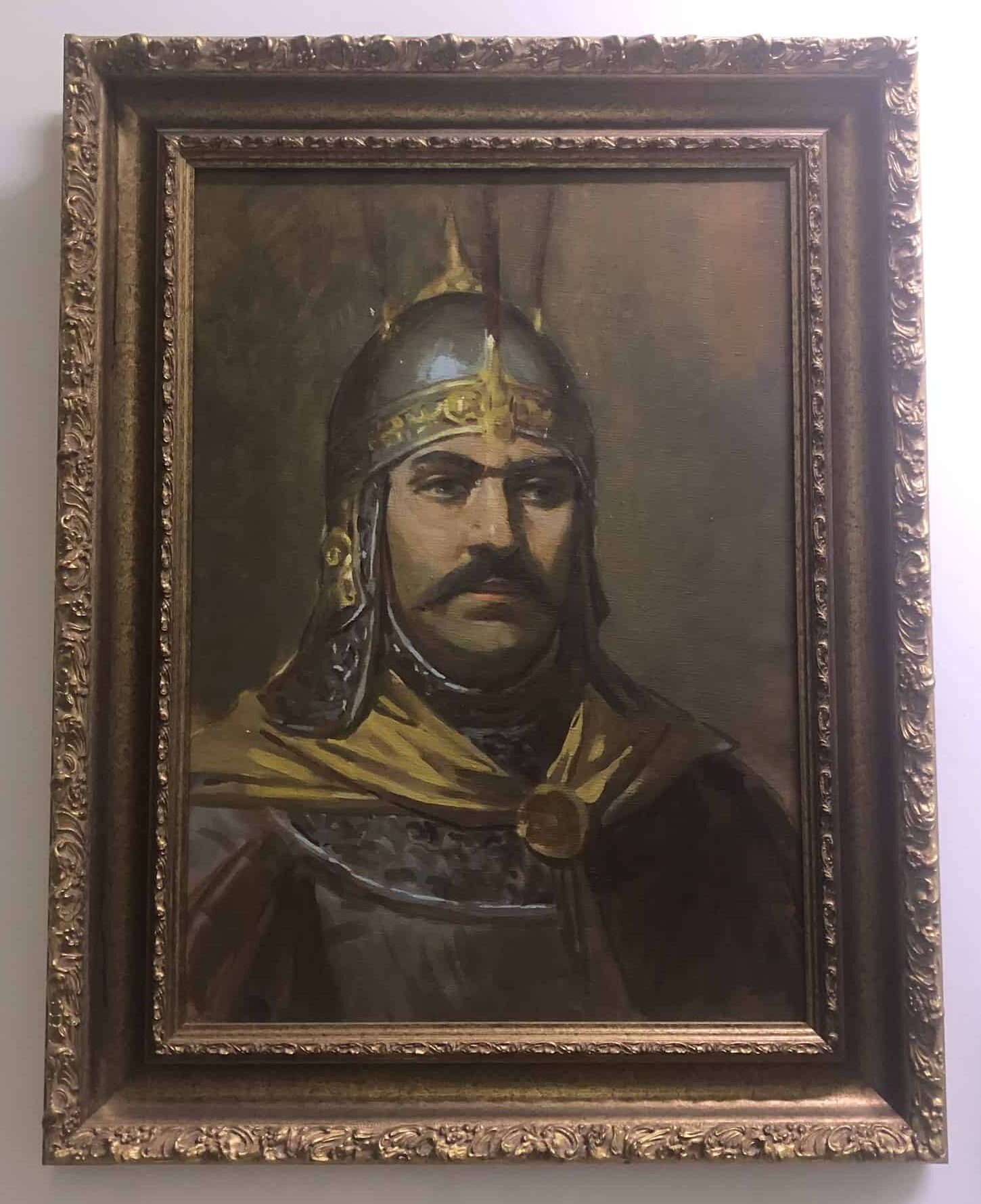 Portrait of Alp Arslan in the Seljuk Hall at the Harbiye Military Museum in Istanbul, Turkey