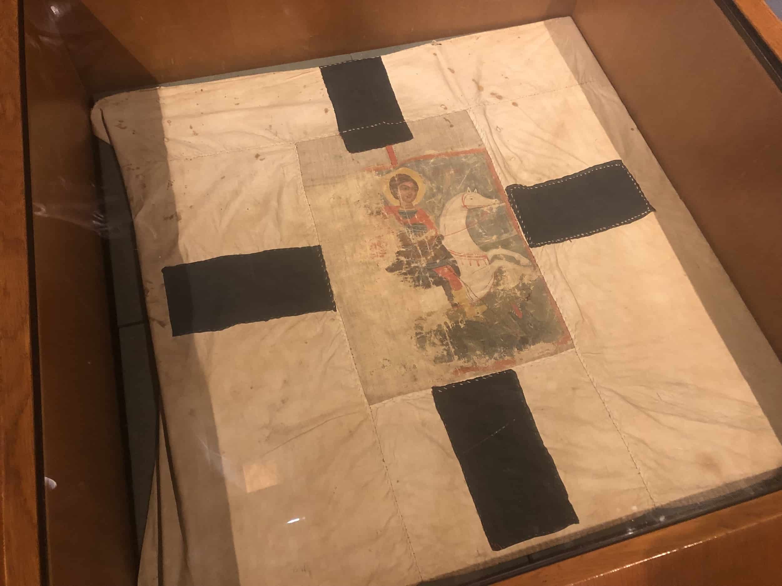 Flag labeled as 15th century Byzantine in the Conquest of Istanbul Hall 