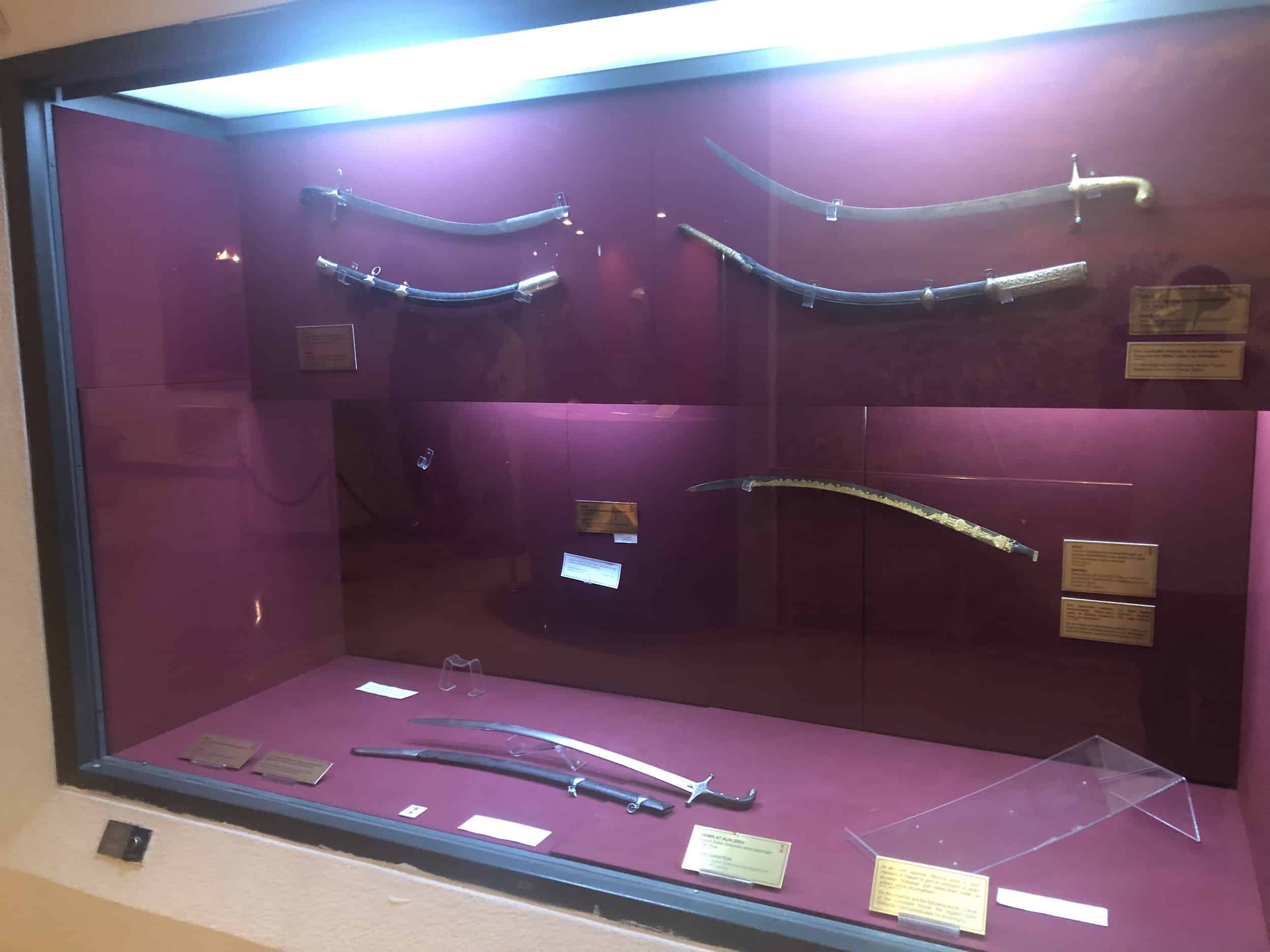 Swords and sheaths belonging to Ottoman sultans in the Ottoman Rising Period Hall