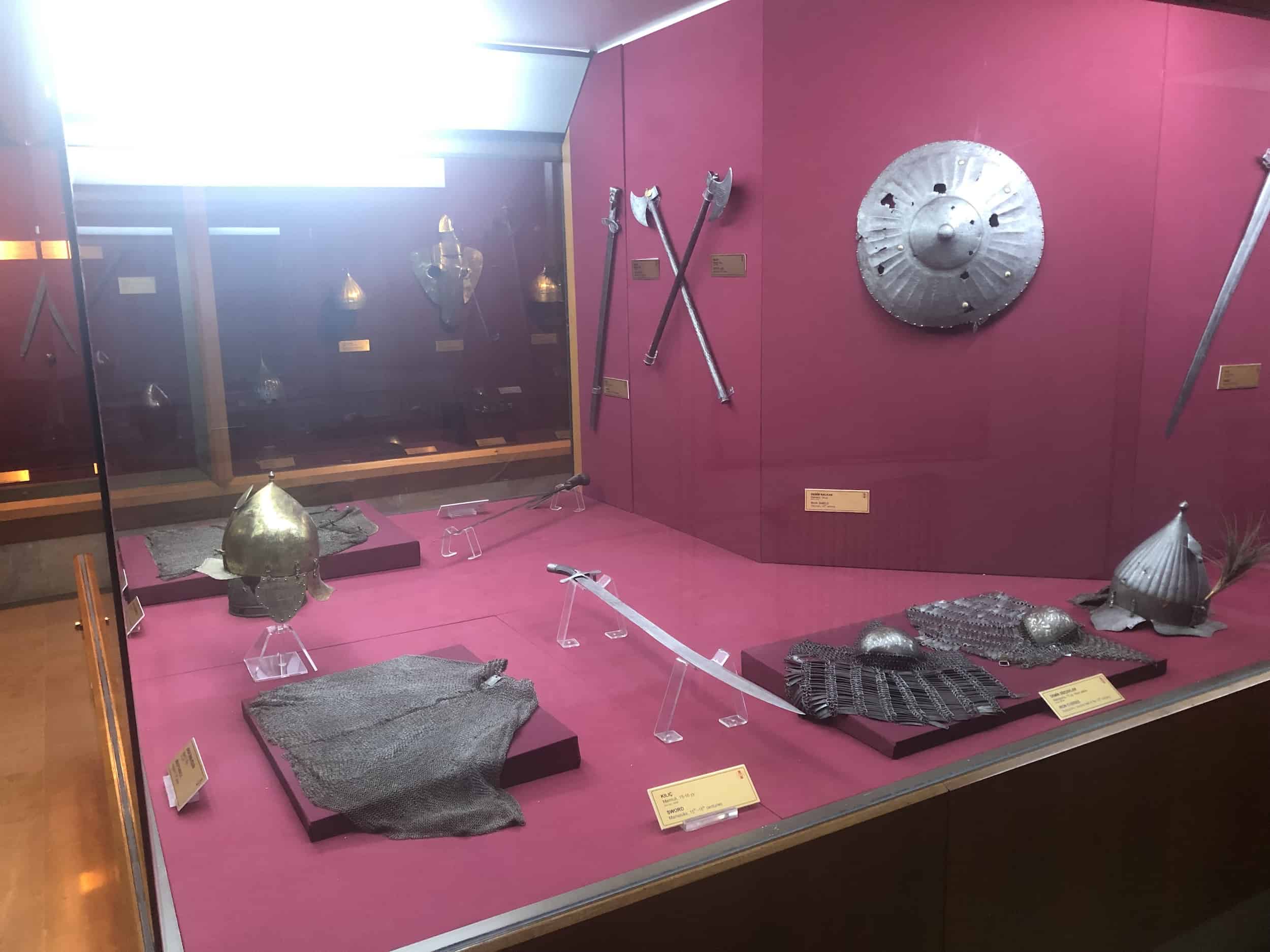 Weapons and armor from the Ottoman period in the Ottoman Rising Period Hall 