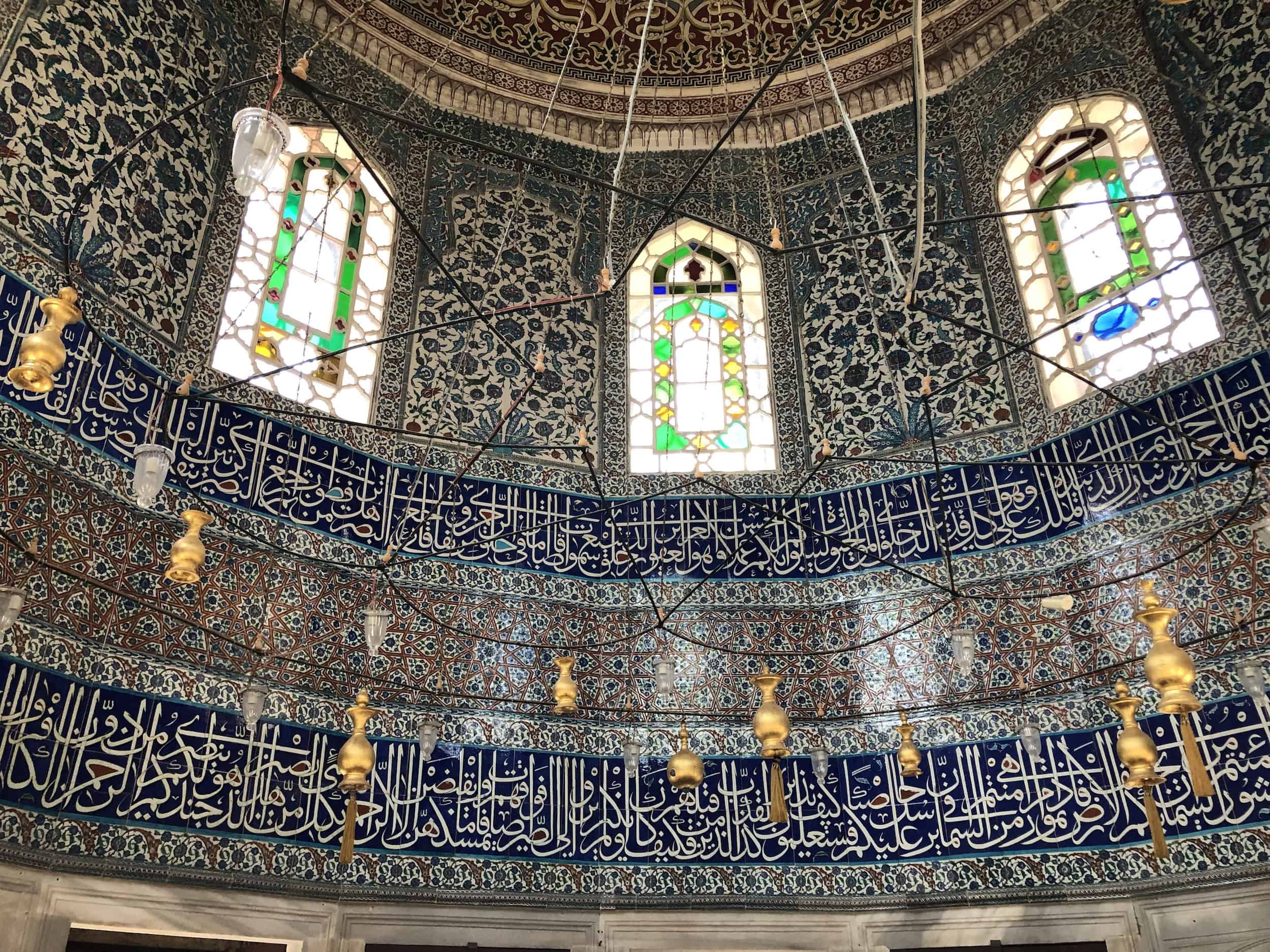 Tiles of the Tomb of Damat Ibrahim Pasha at the Şehzade Mosque Complex in Istanbul, Turkey