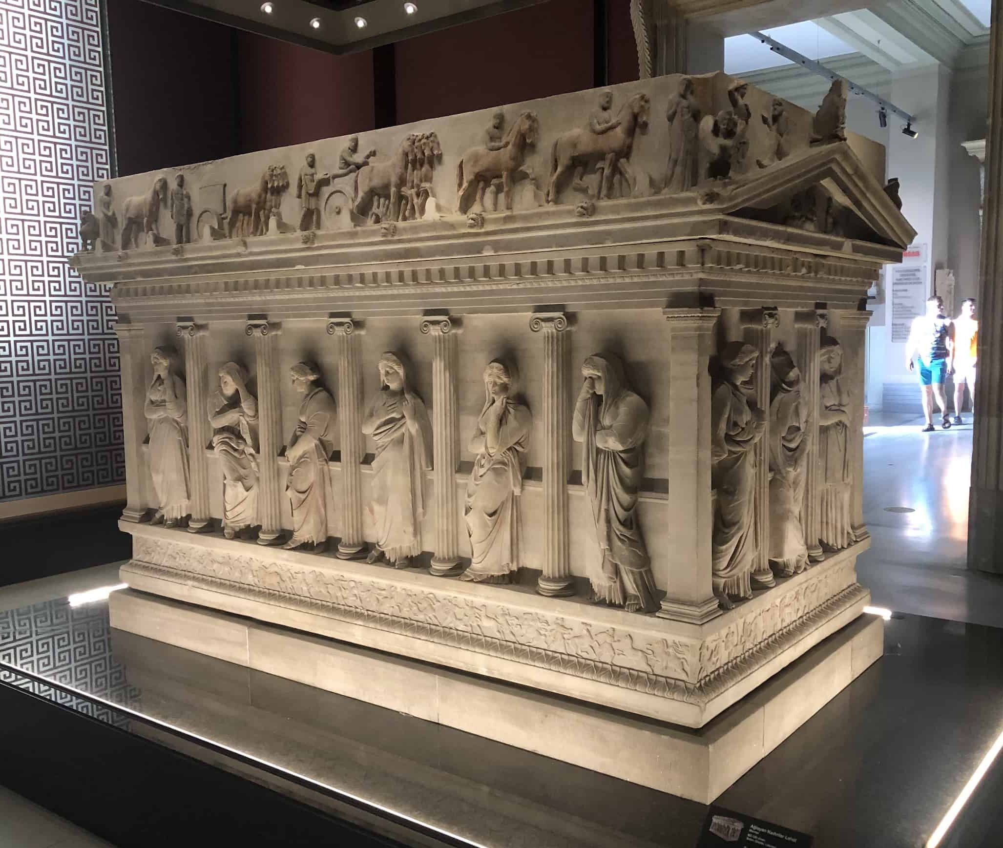 Sarcophagus of the Mourning Women; marble; c. 350 BC; Sidon (Saida, Lebanon) at the Istanbul Archaeology Museum in Istanbul, Turkey