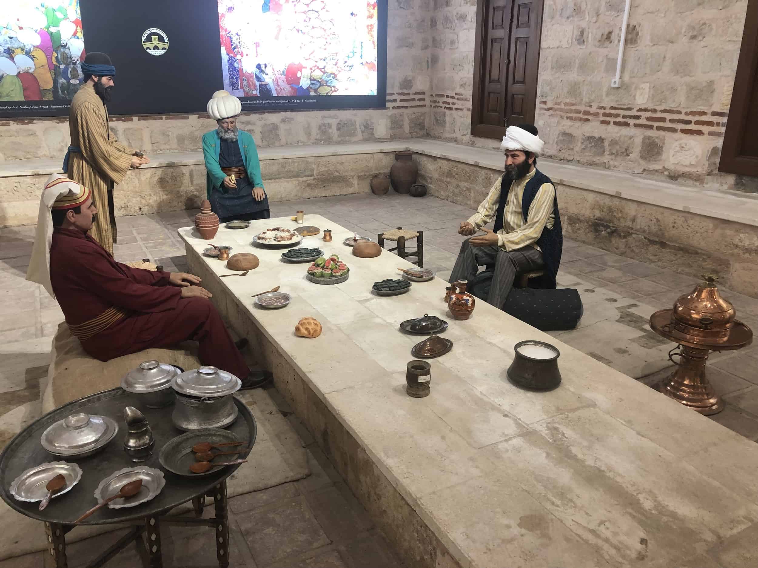 Sultan Bayezid II sitting down for a meal in the soup kitchen at the Bayezid II Complex in Edirne, Turkey