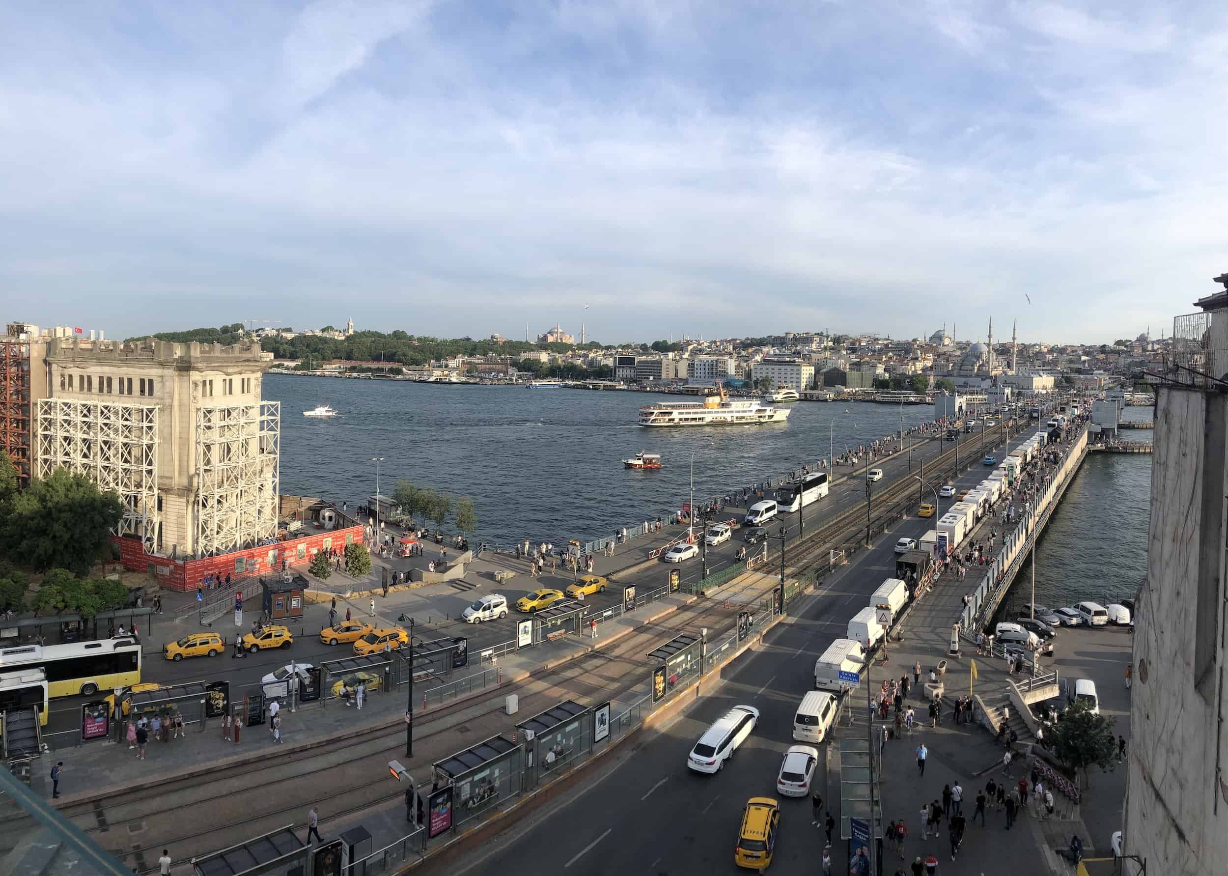 View from the rooftop terrace at the Nordstern Hotel in Istanbul, Turkey