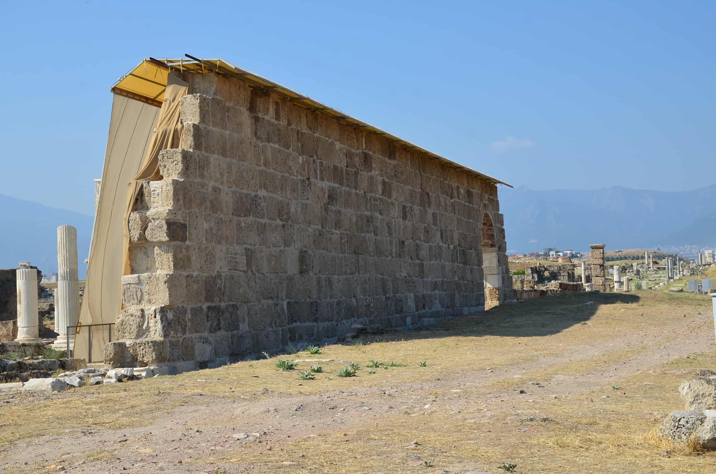 Wall of the west portico in the North Agora in Laodicea