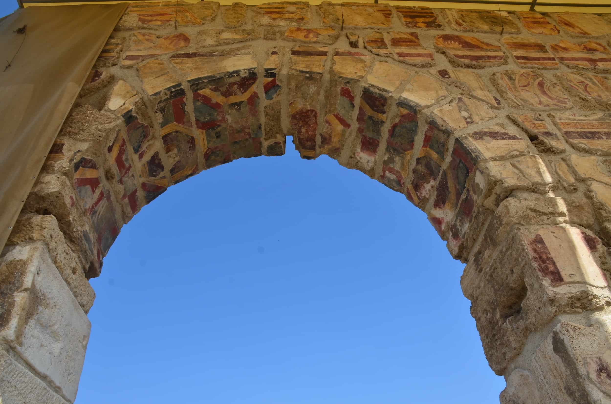 Arch on the wall of the west portico in the North Agora in Laodicea