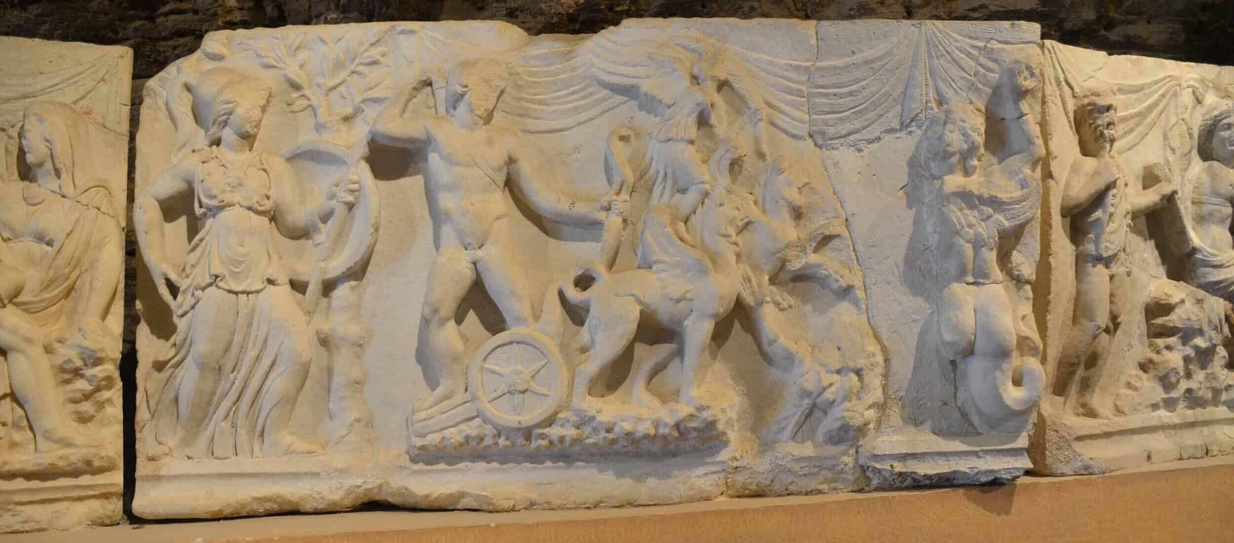 War of the Giants and the Gods, Roman period, late 2nd century in the Hierapolis Theatre Gallery at the Hierapolis Museum