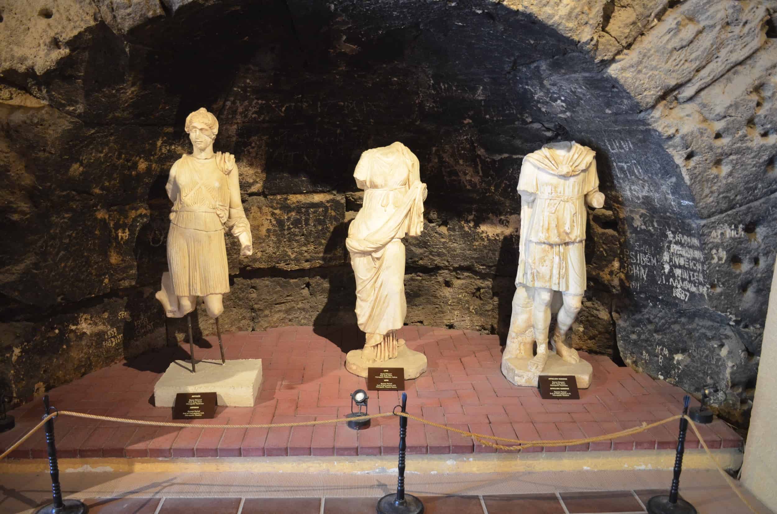 Artemis (left), Leto (center) and Apollo (right), Roman period, late 2nd century