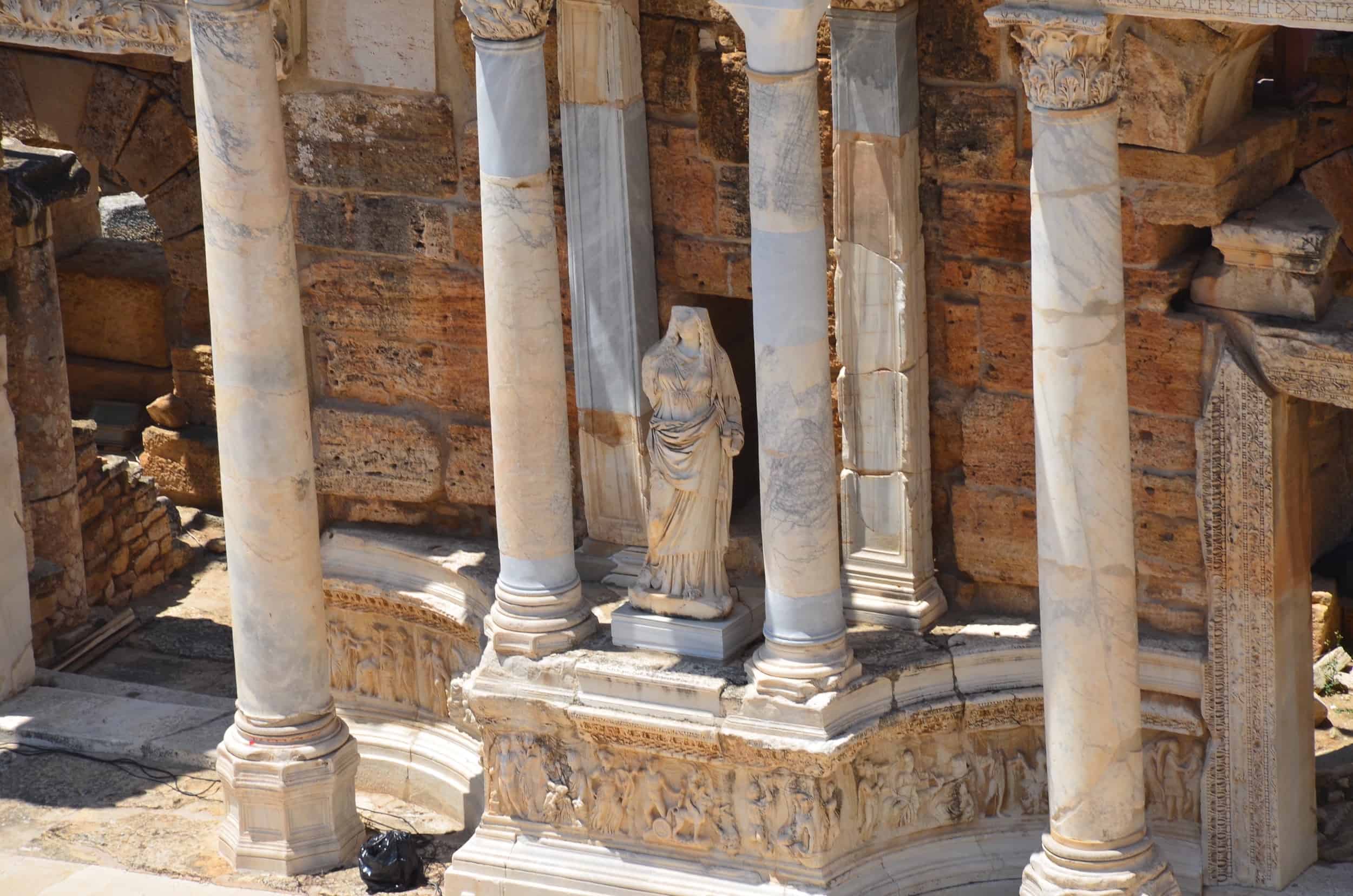 Statue on the scaenae frons of the Hierapolis Theatre