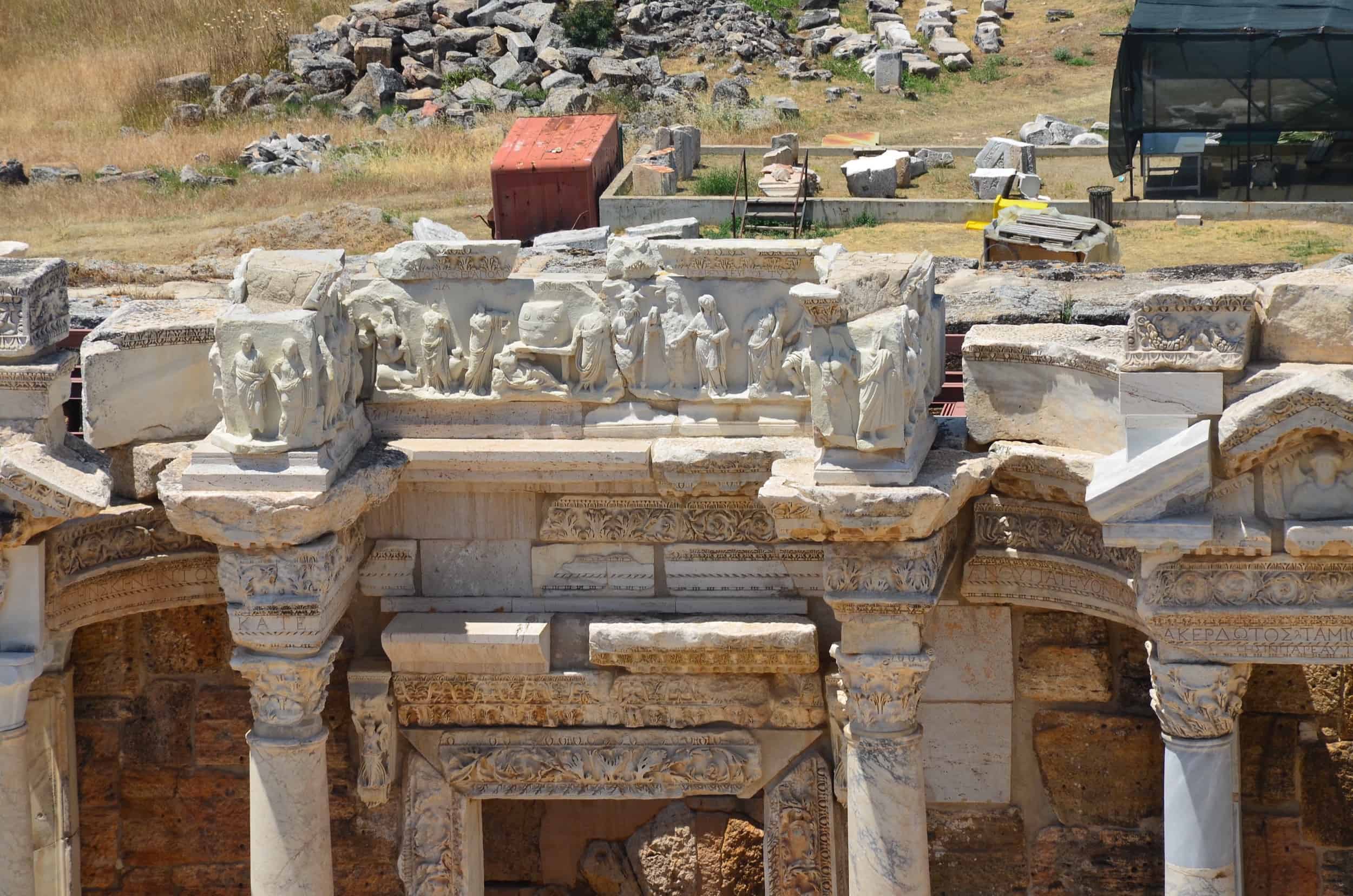 Replica relief on the scaenae frons of the Hierapolis Theatre