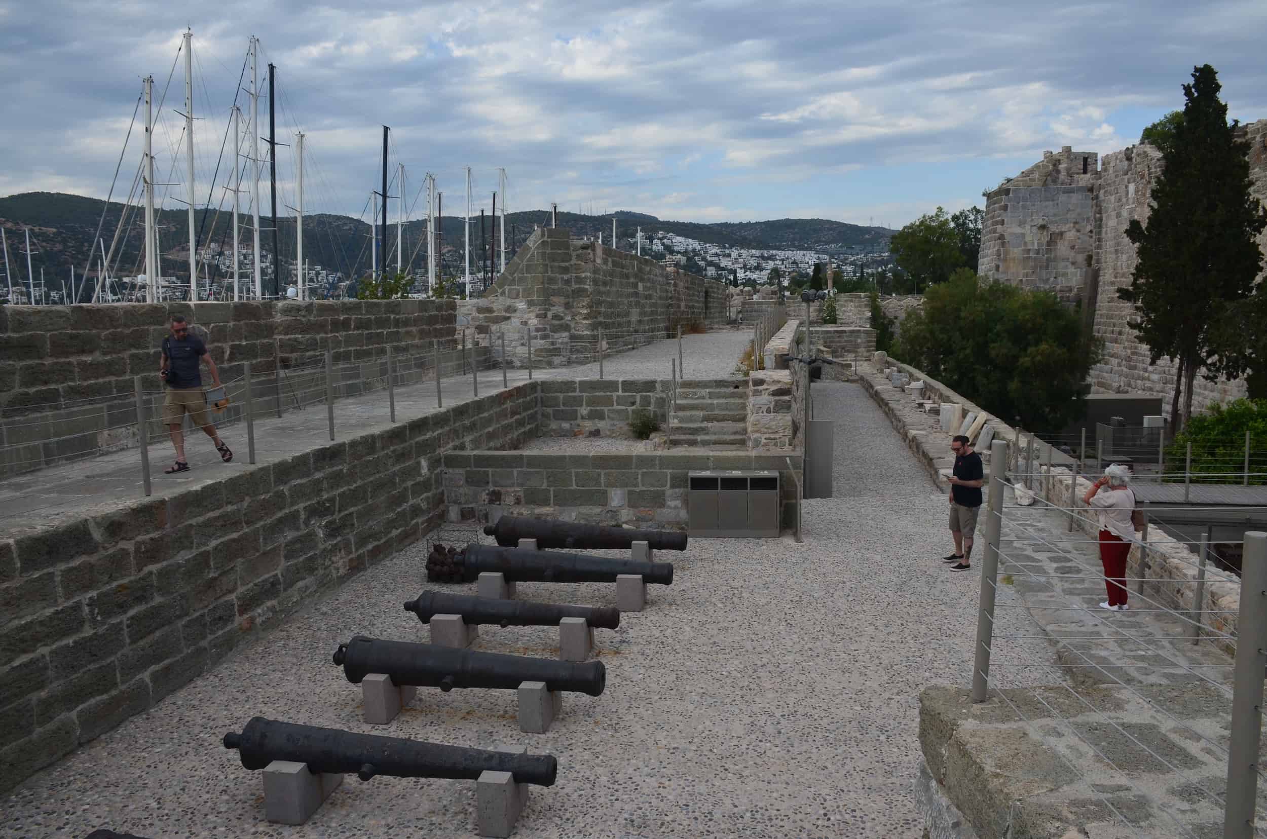 Looking back down the ramp at Bodrum Castle in Turkey