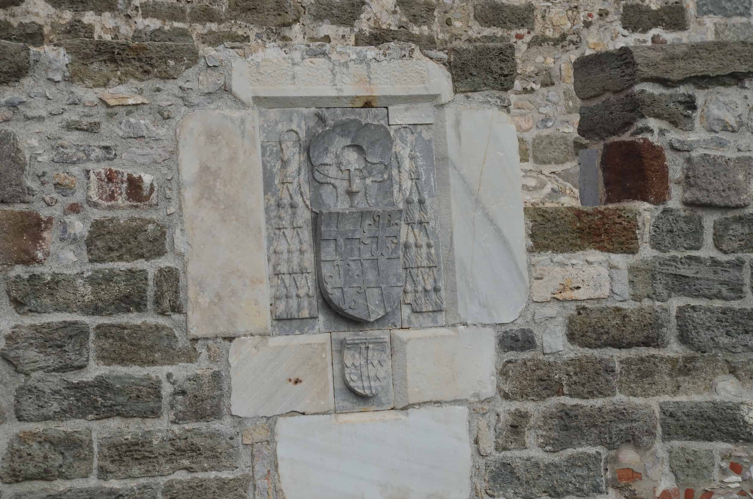 Coat of arms at Bodrum Castle in Turkey