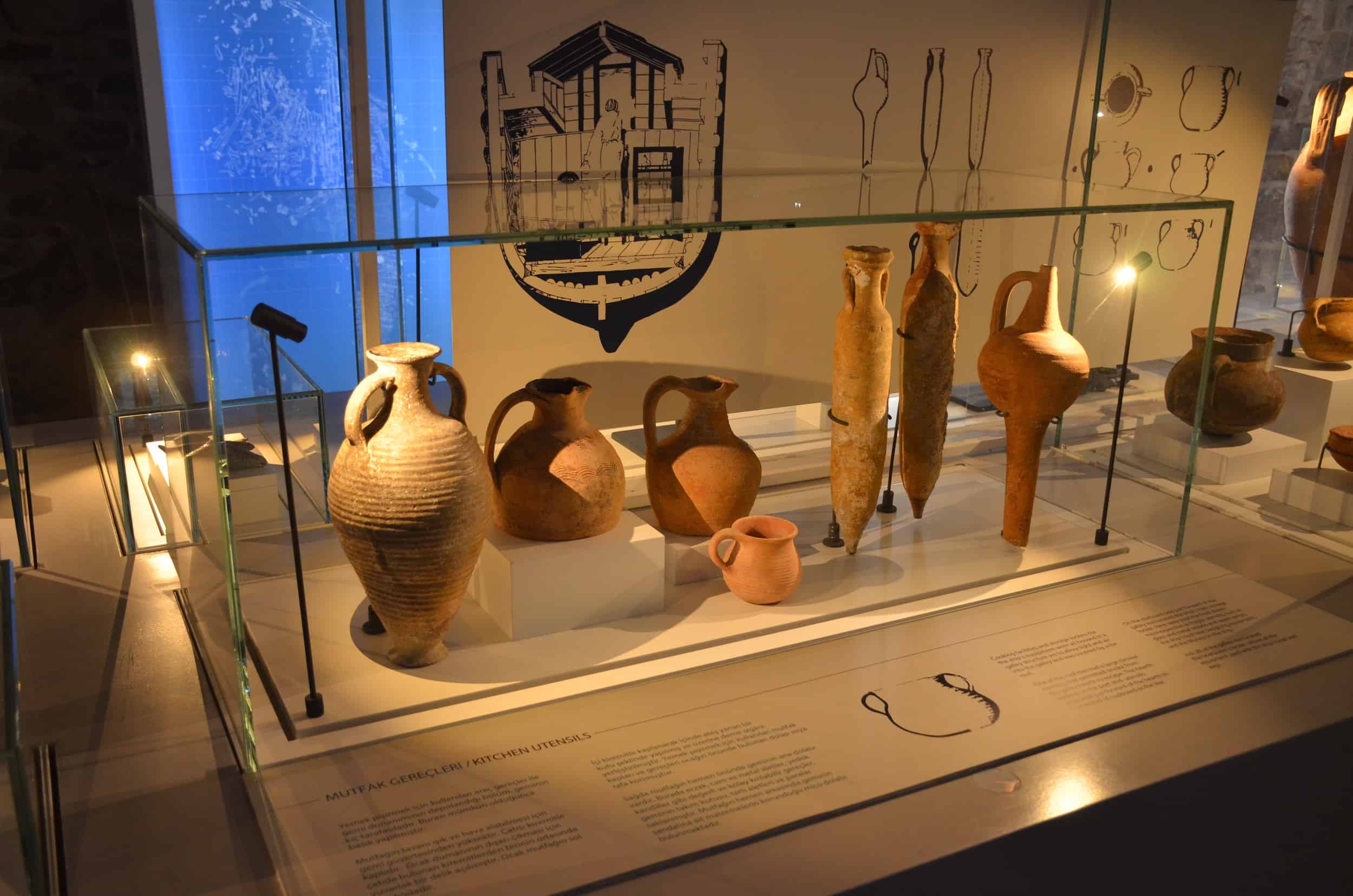 Artifacts from a late Roman period shipwreck in the Yassıada Shipwrecks Hall