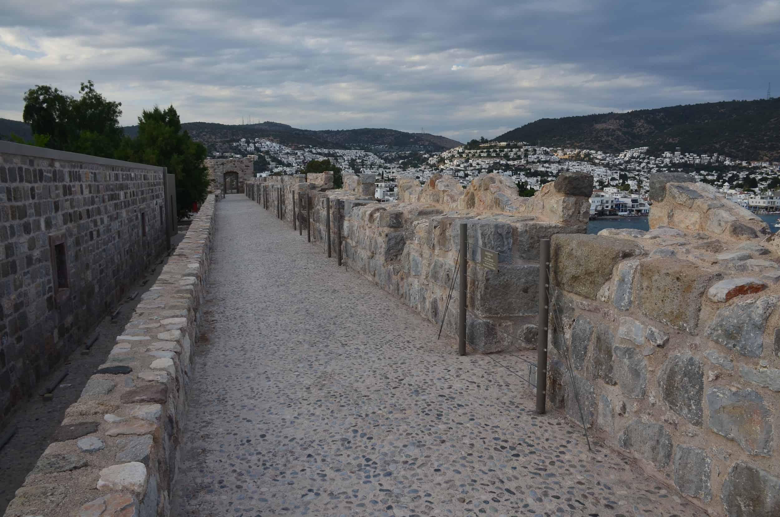 Eastern rampart looking north at Bodrum Castle in Turkey