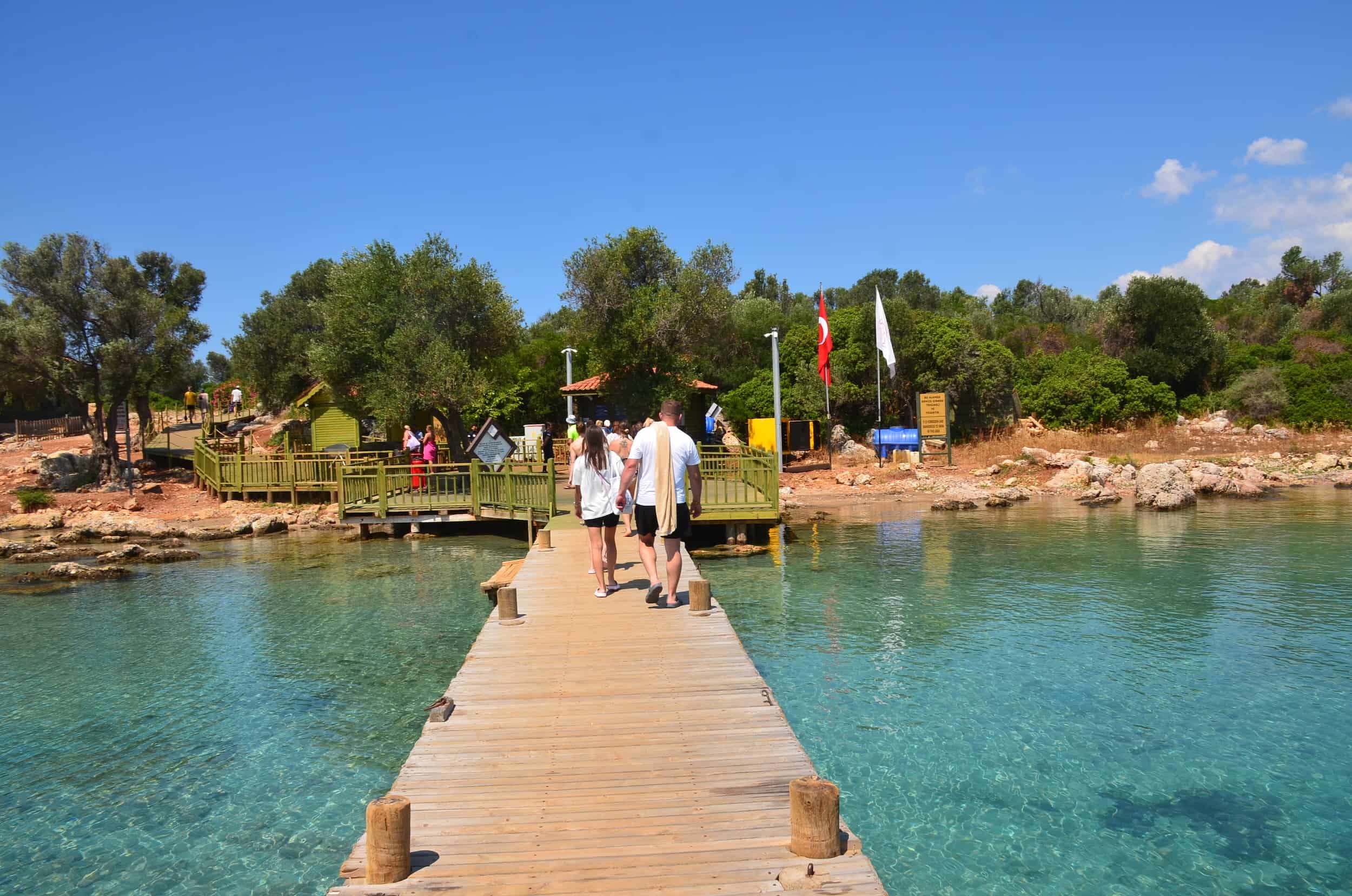 Walking to the entrance at Sedir Island in Turkey