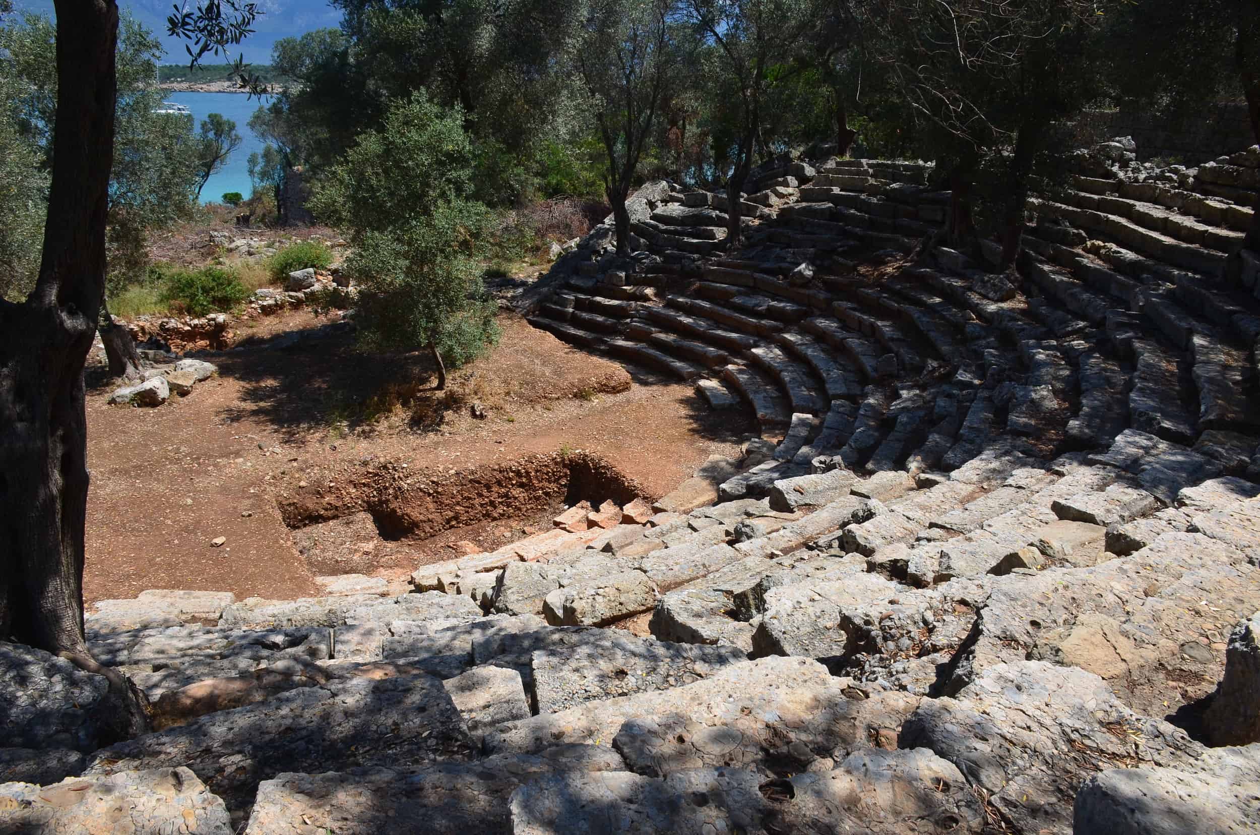 Theatre on Sedir Island, ancient Kedreai, Turkey