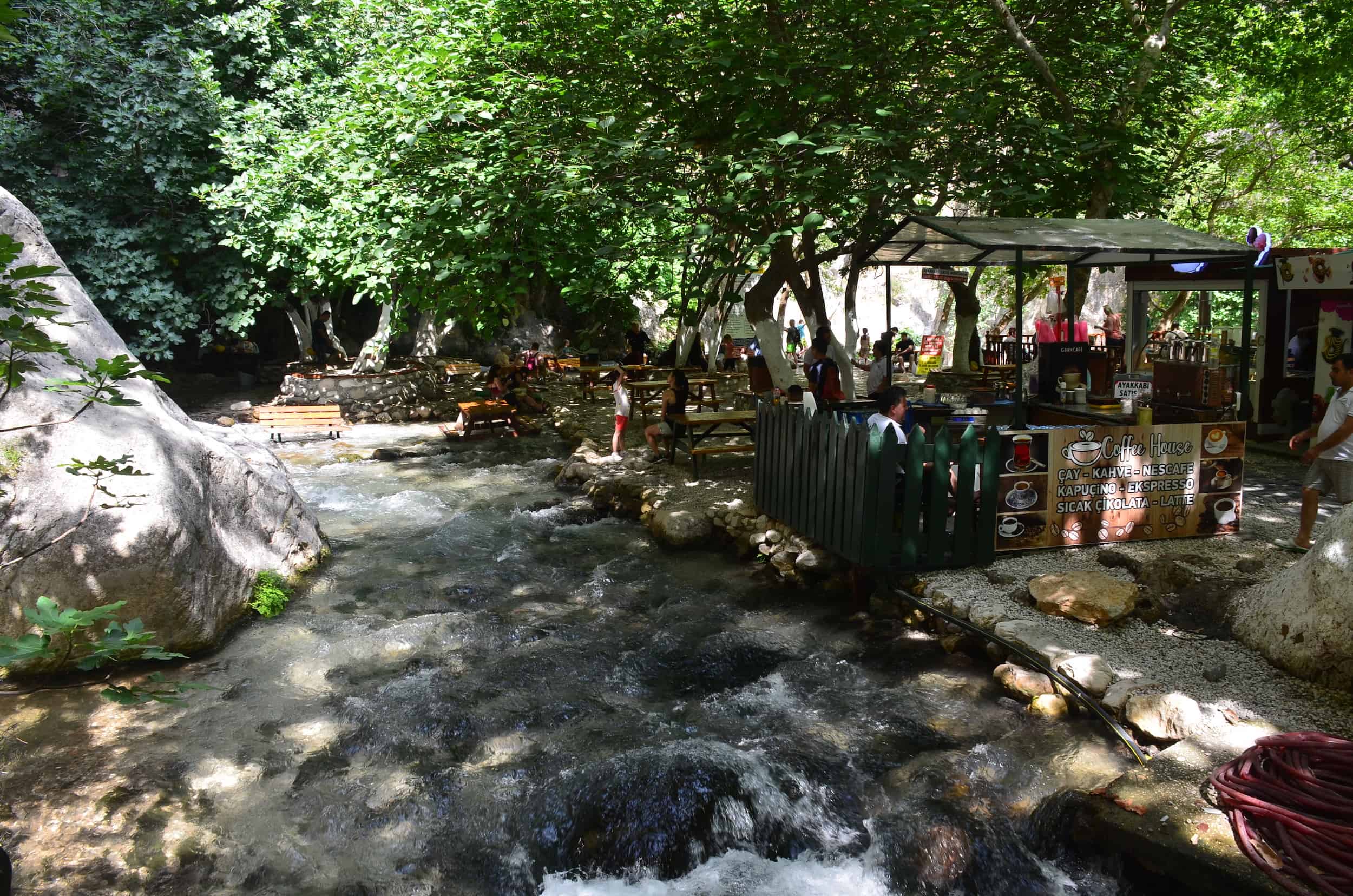 Café and picnic tables at Saklıkent Gorge