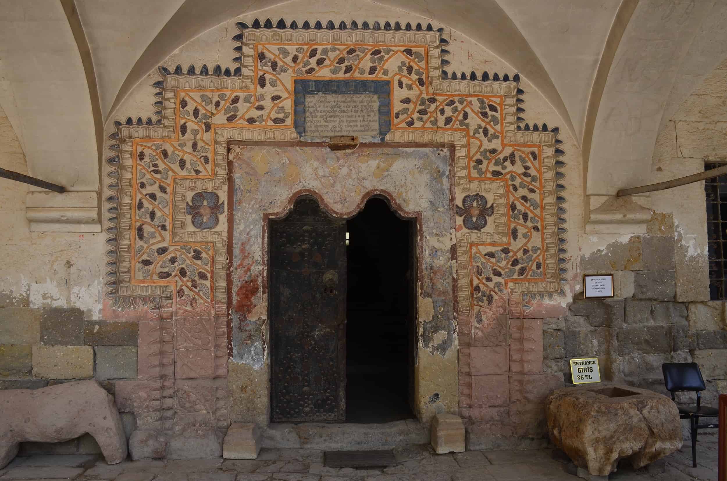 Door at the Saints Constantine and Helen Church in Mustafapaşa (Sinasos), Cappadocia, Turkey