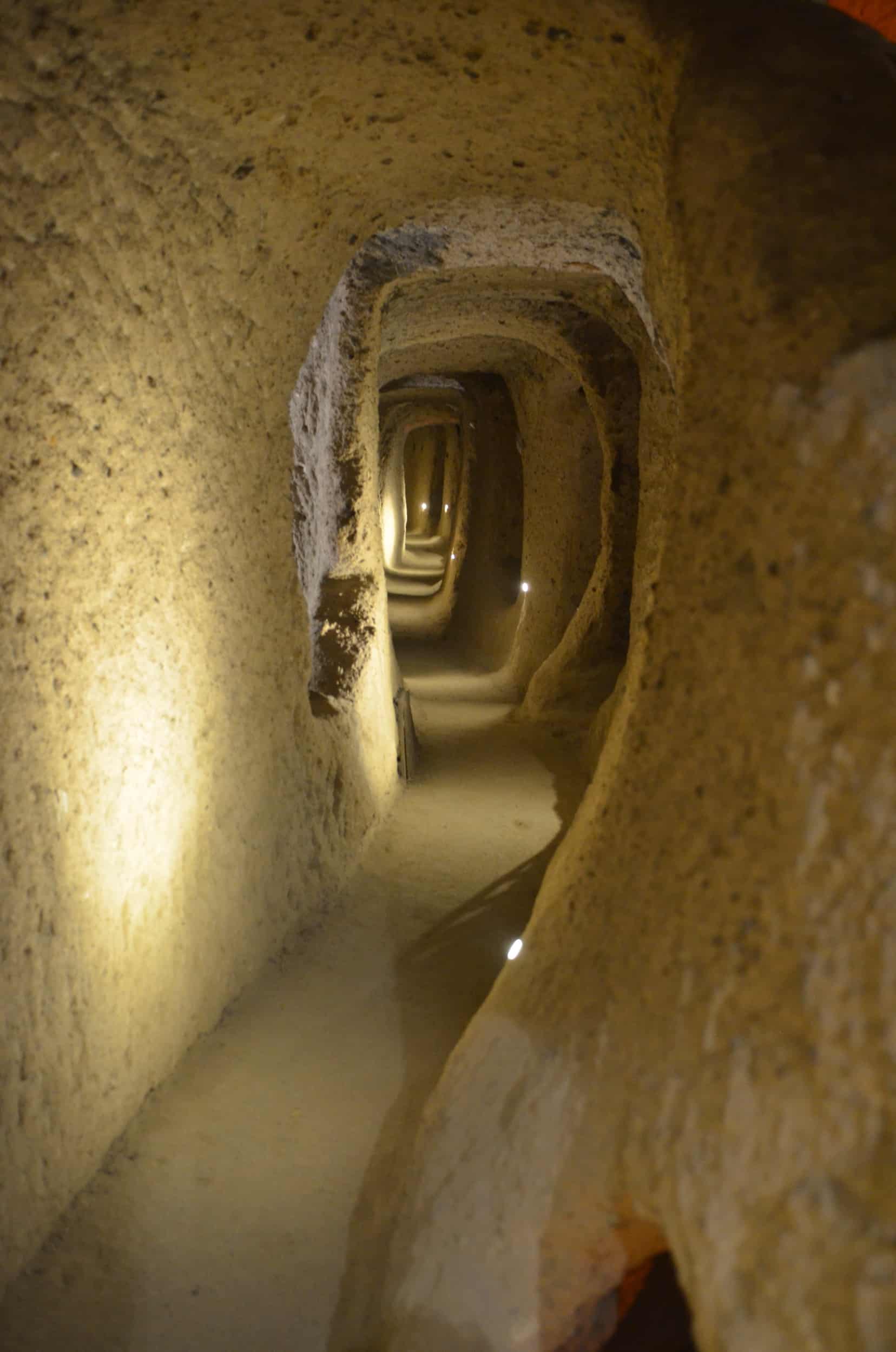 Tunnel at Kaymaklı Underground City in Cappadocia, Turkey