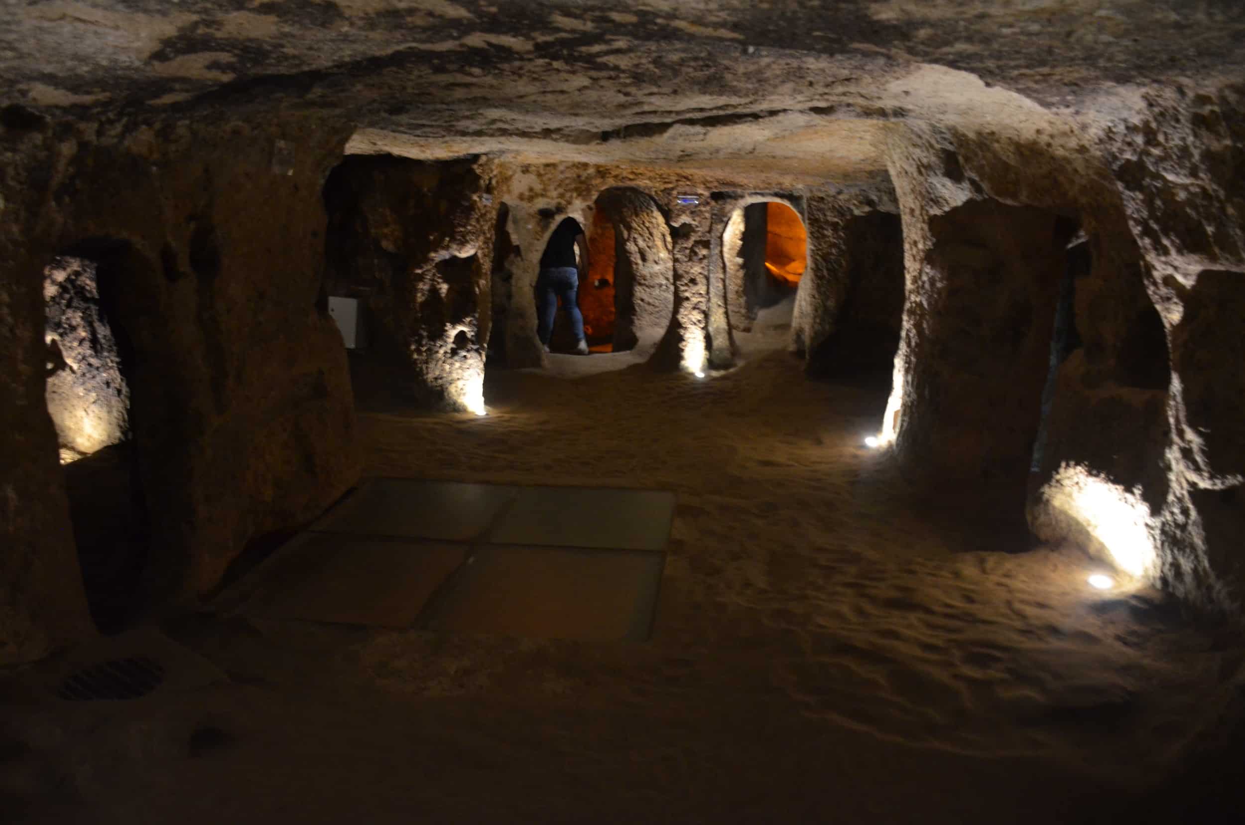 Large room at Kaymaklı Underground City in Cappadocia, Turkey