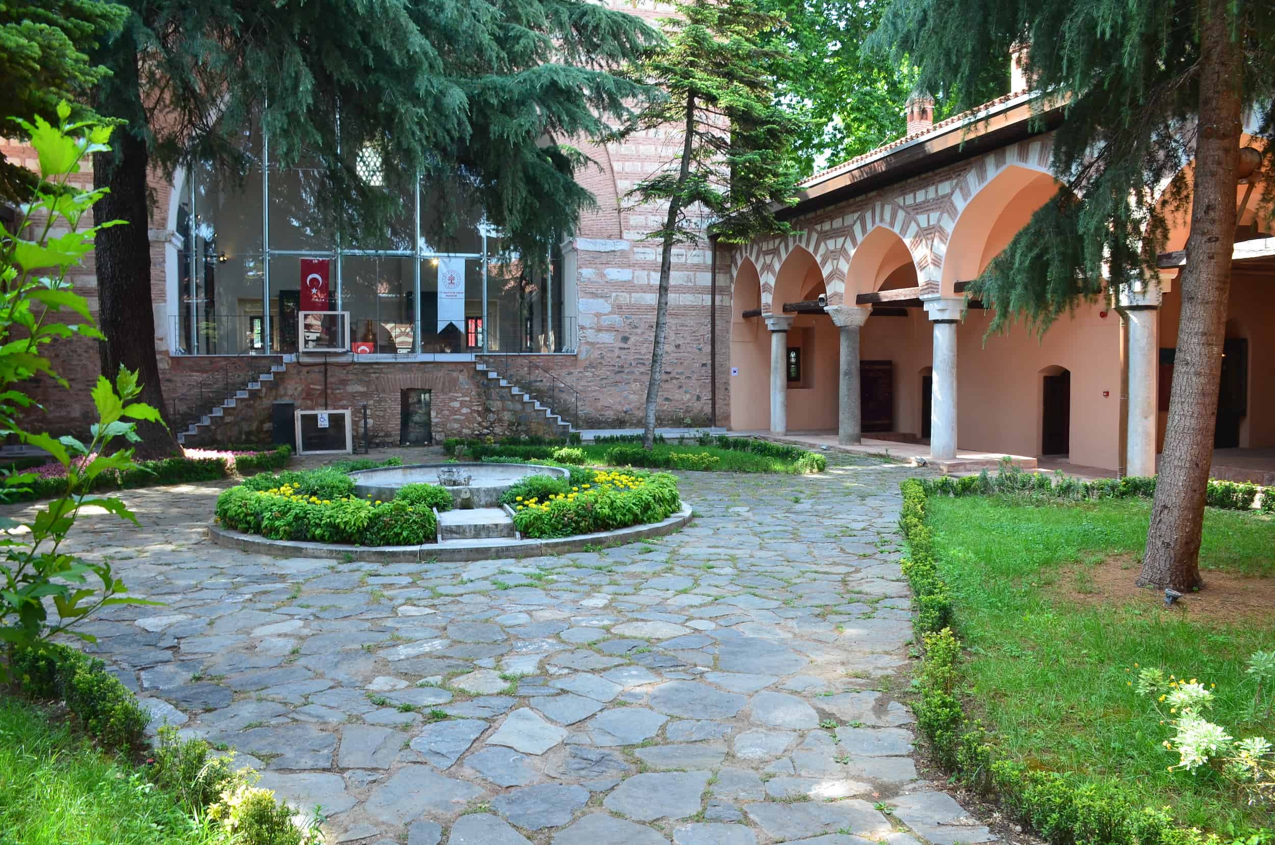 Courtyard of the Green Madrasa at the Bursa Museum of Turkish and Islamic Arts in Bursa, Turkey