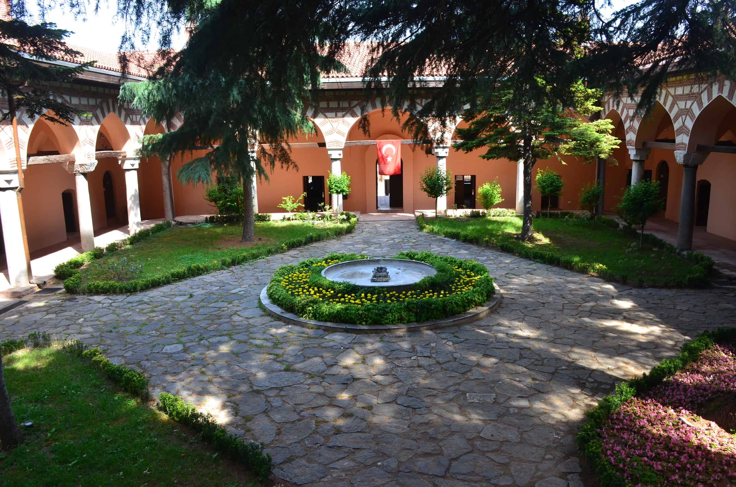 Courtyard of the Green Madrasa at the Bursa Museum of Turkish and Islamic Arts in Bursa, Turkey