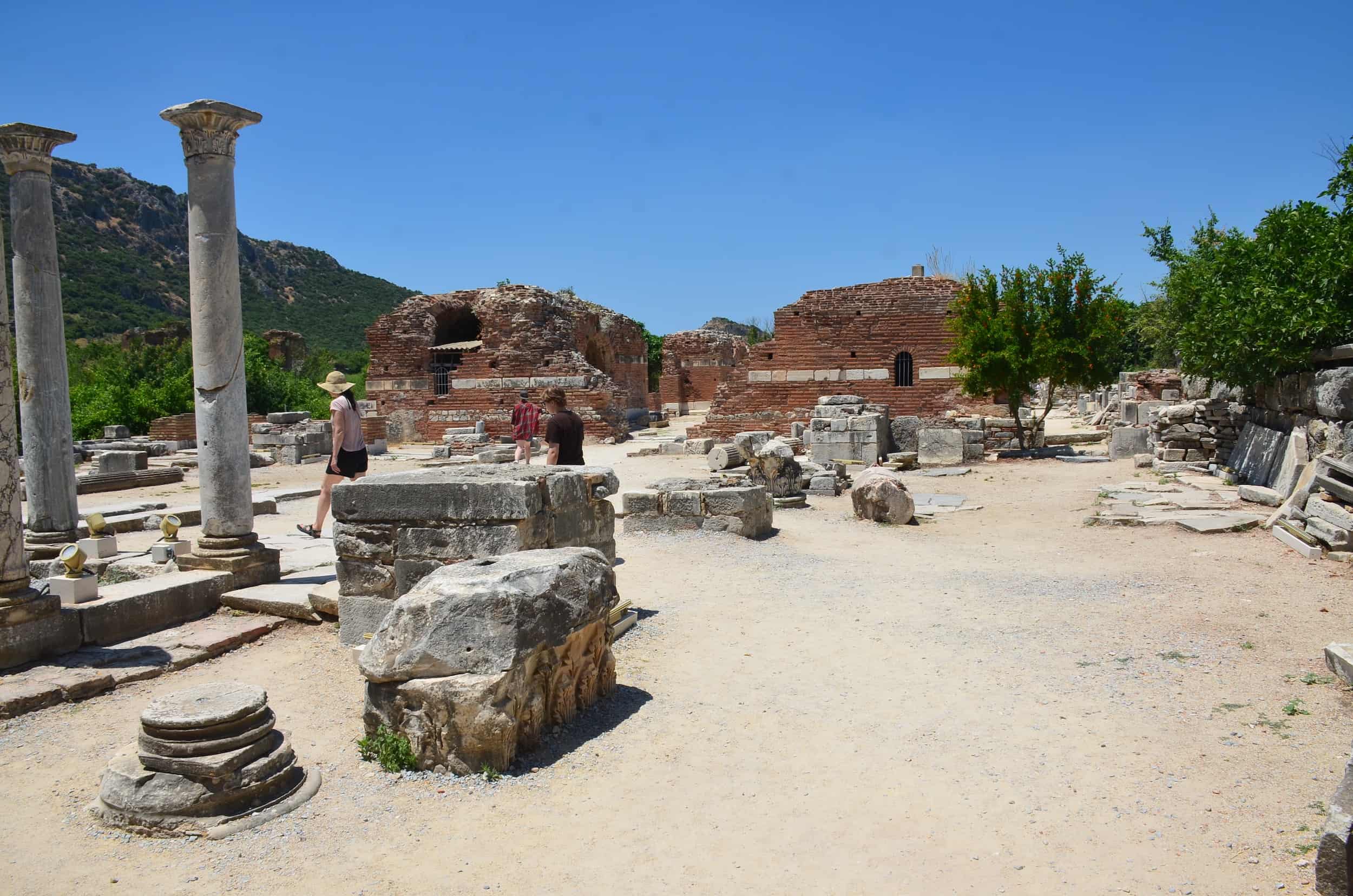 Pillared church in the eastern part of the original nave at the Church of Mary at Ephesus