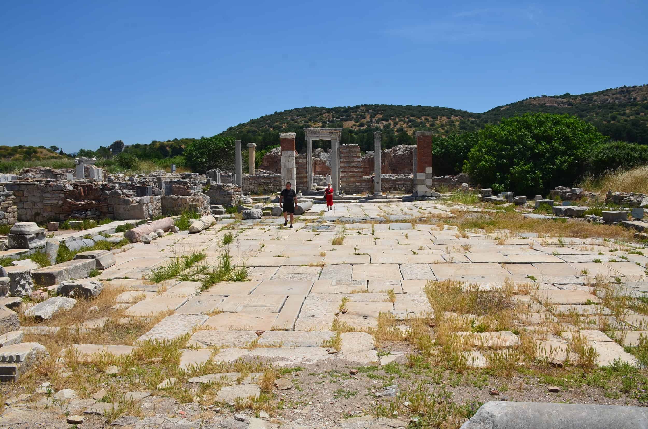 Atrium, looking east towards the narthex at the Church of Mary at Ephesus