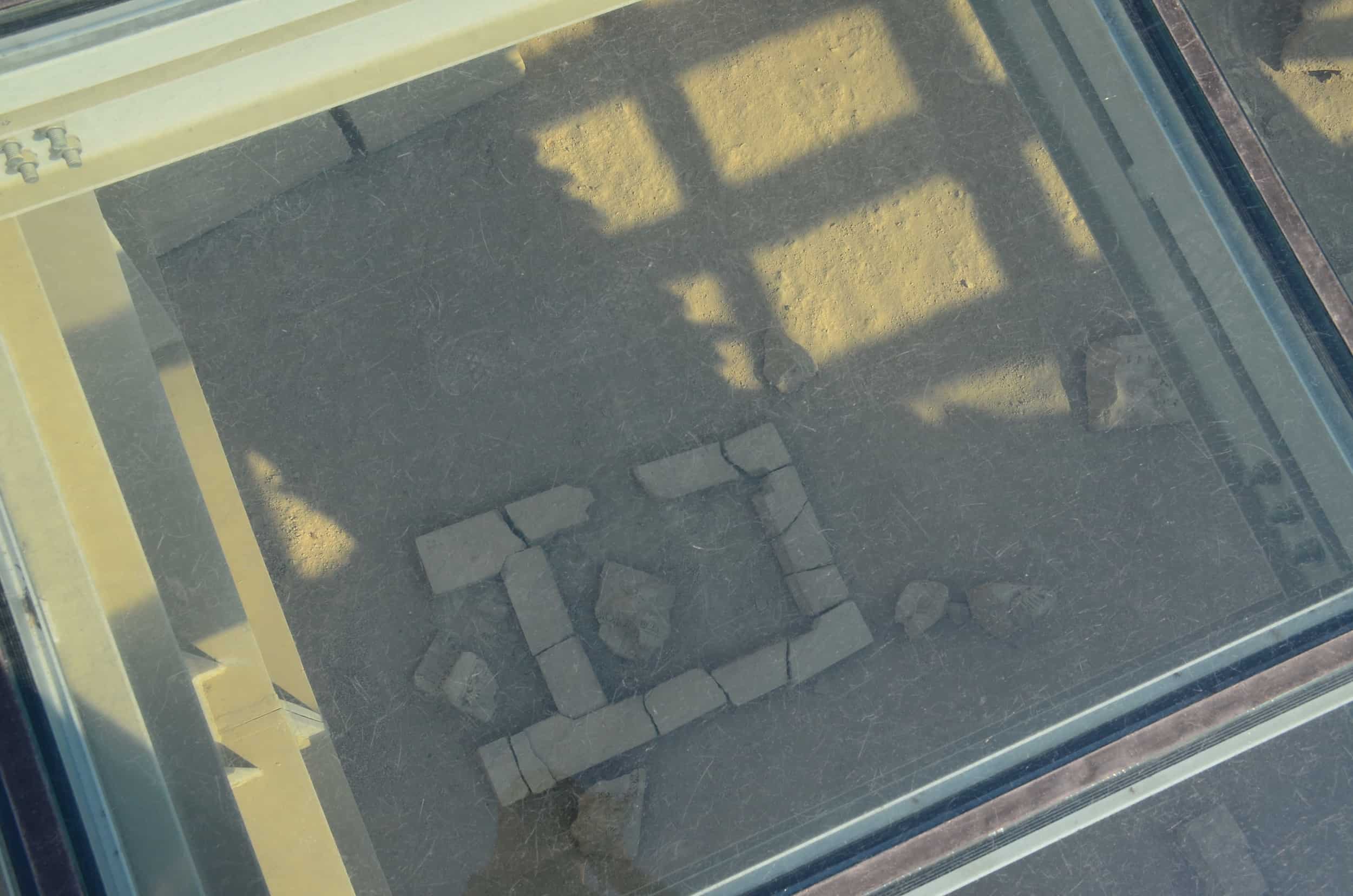 Looking down into the vaulted chamber of the naos of Temple A