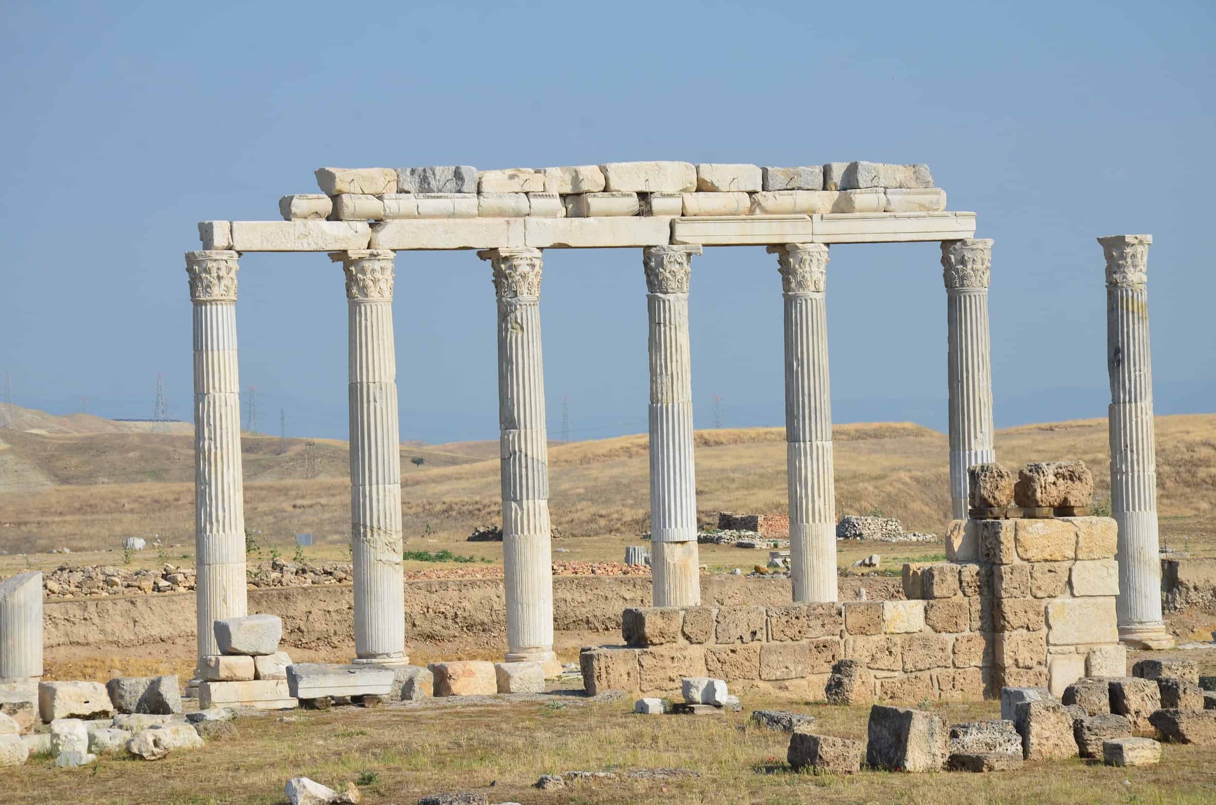 Reconstructed columns of the east portico in the North Agora