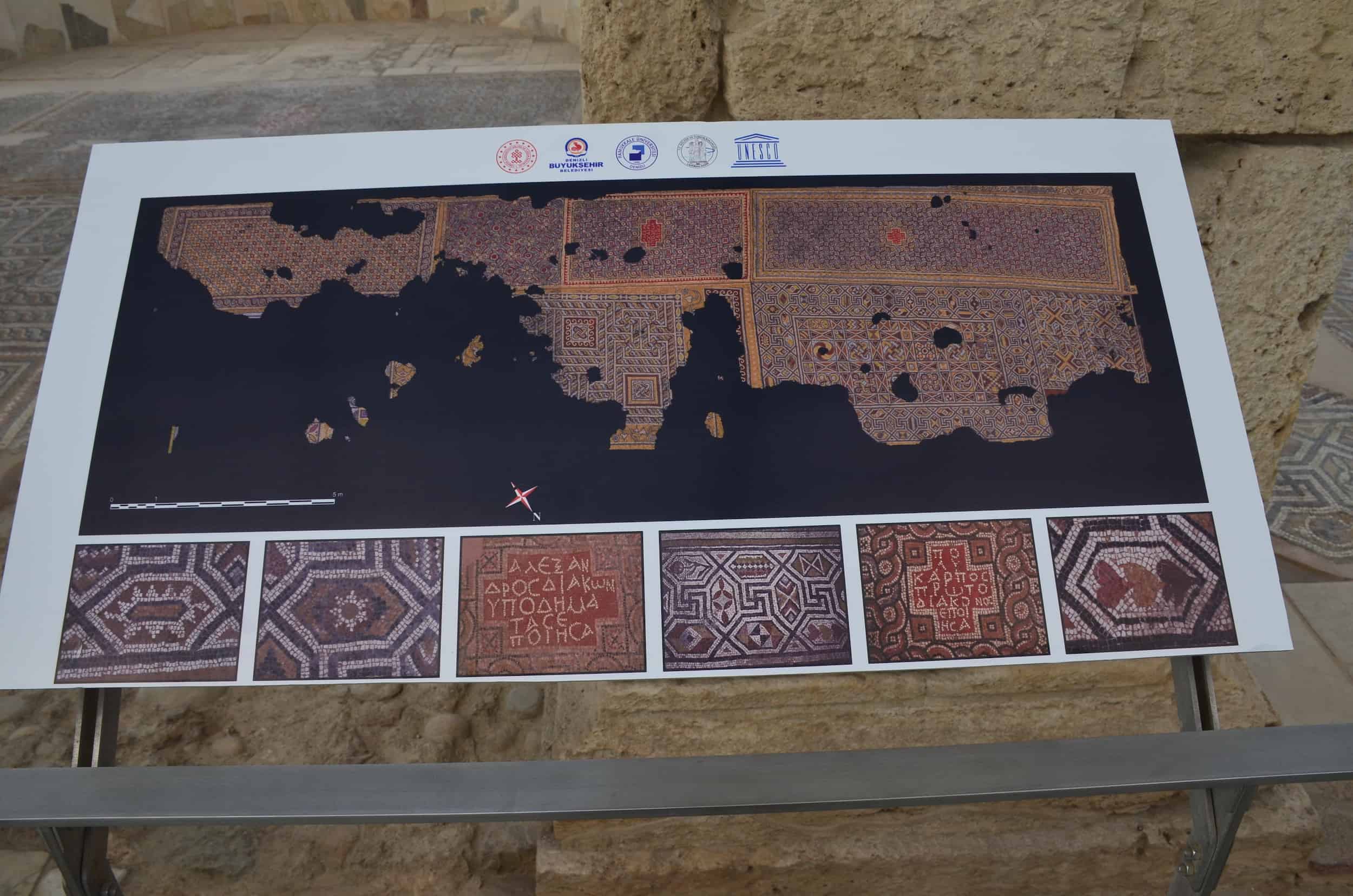 Mosaic map of the south aisle at the Church of Laodicea
