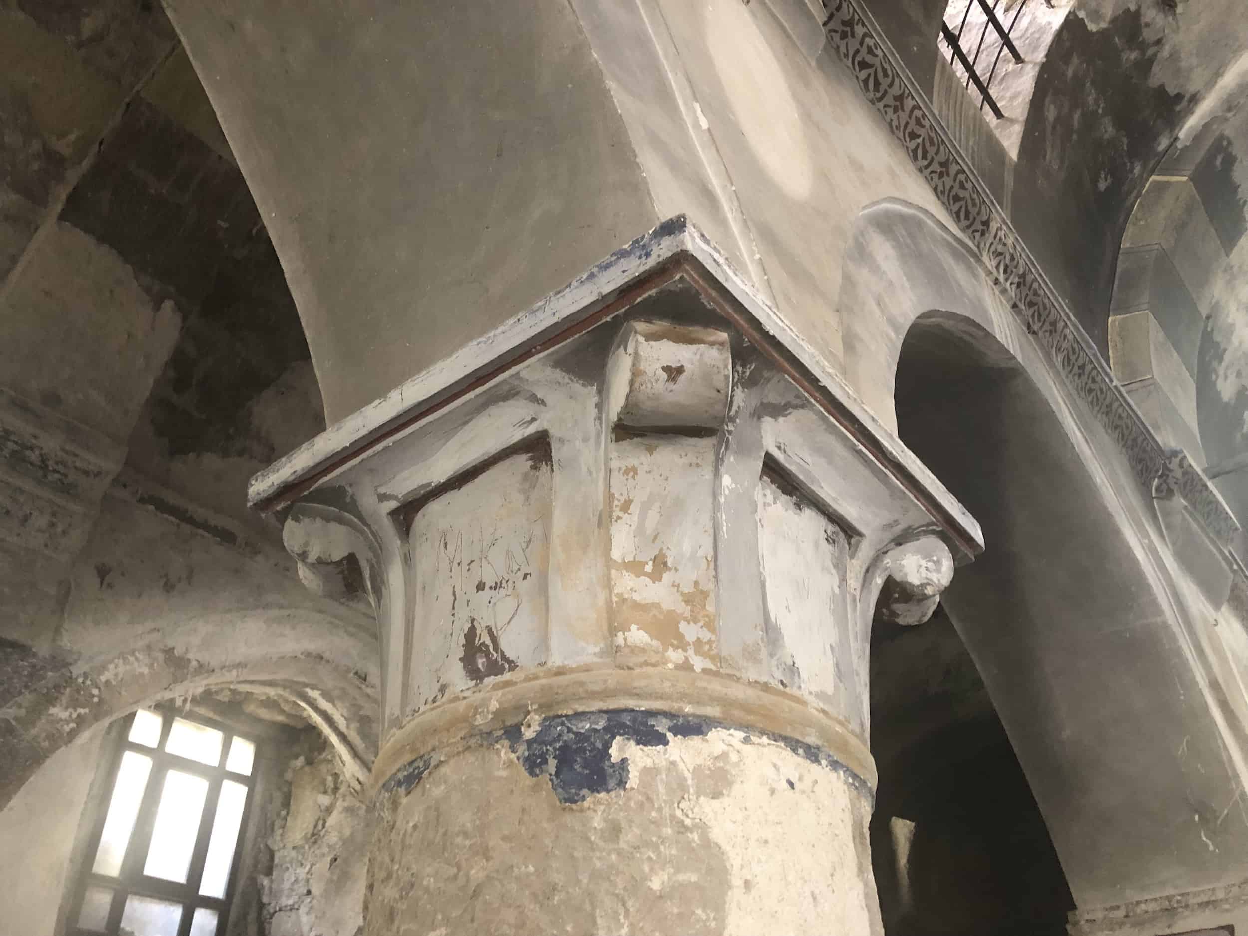 Column at the Saints Constantine and Helen Church in Mustafapaşa (Sinasos), Cappadocia, Turkey