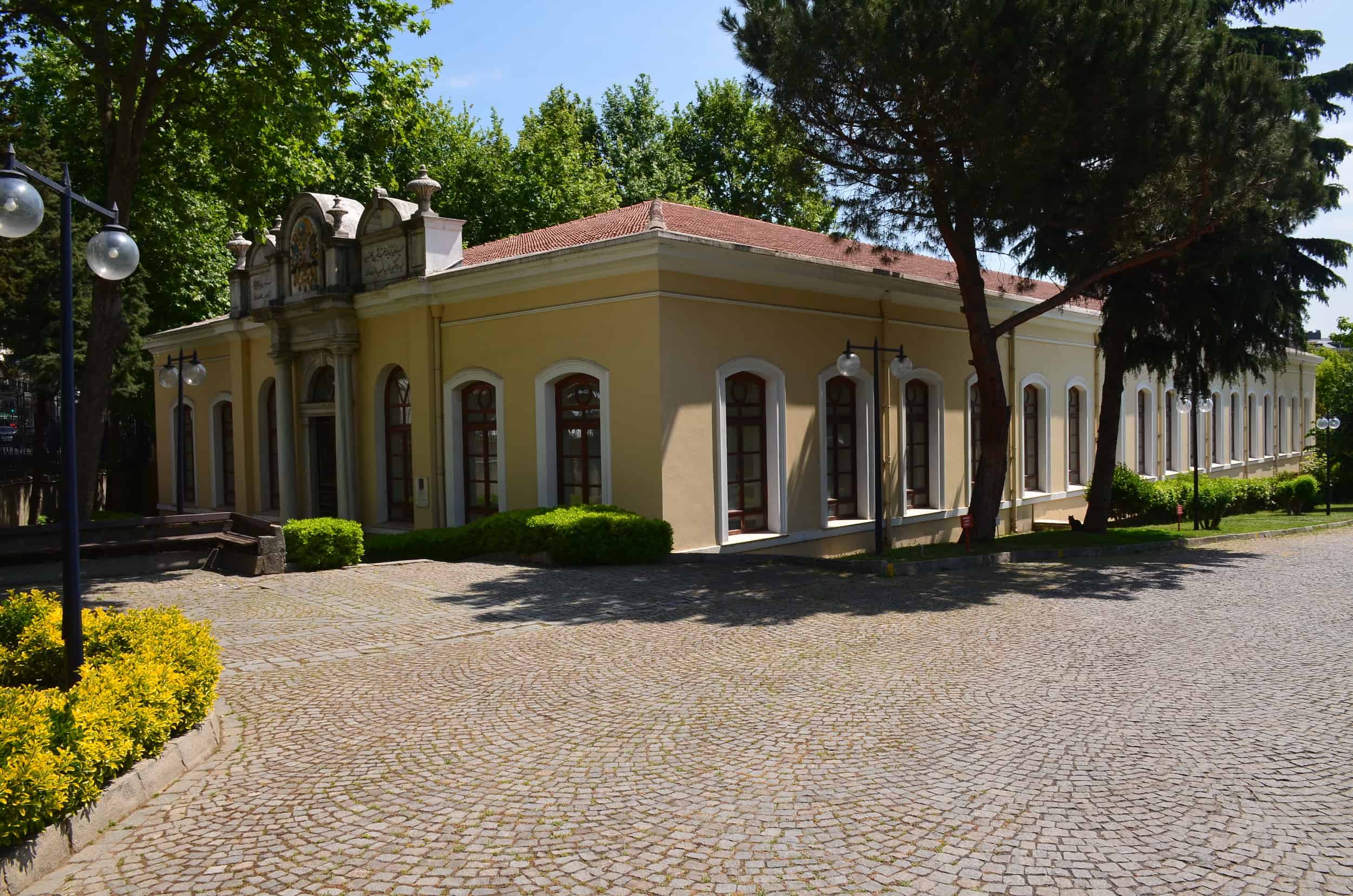 Dining hall of the Ottoman military academy at the Harbiye Military Museum in Istanbul, Turkey
