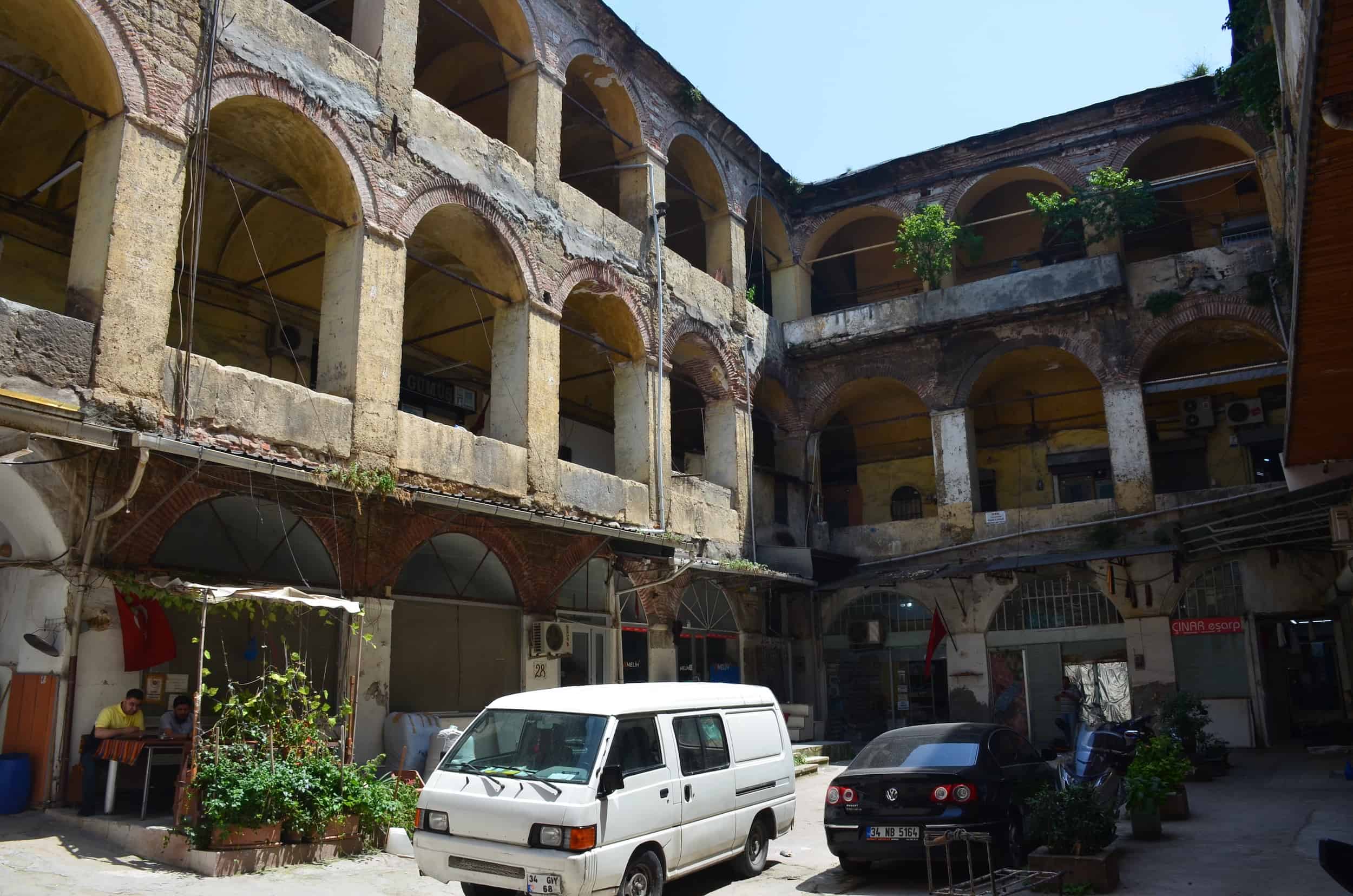 Small courtyard of Büyük Yeni Han in Mahmutpaşa, Istanbul, Turkey