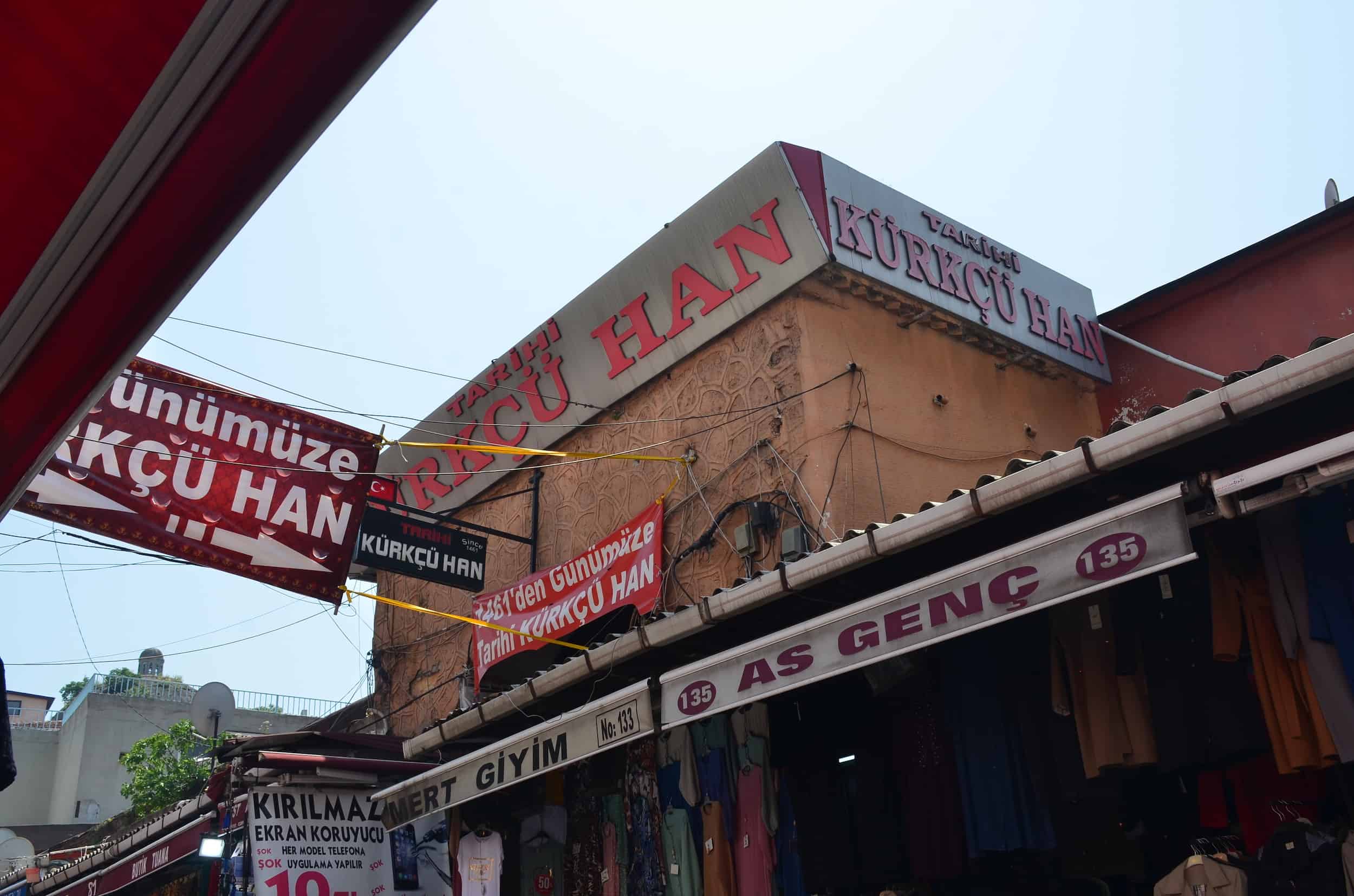 Entrance to Kürkçü Han in Mahmutpaşa, Istanbul, Turkey