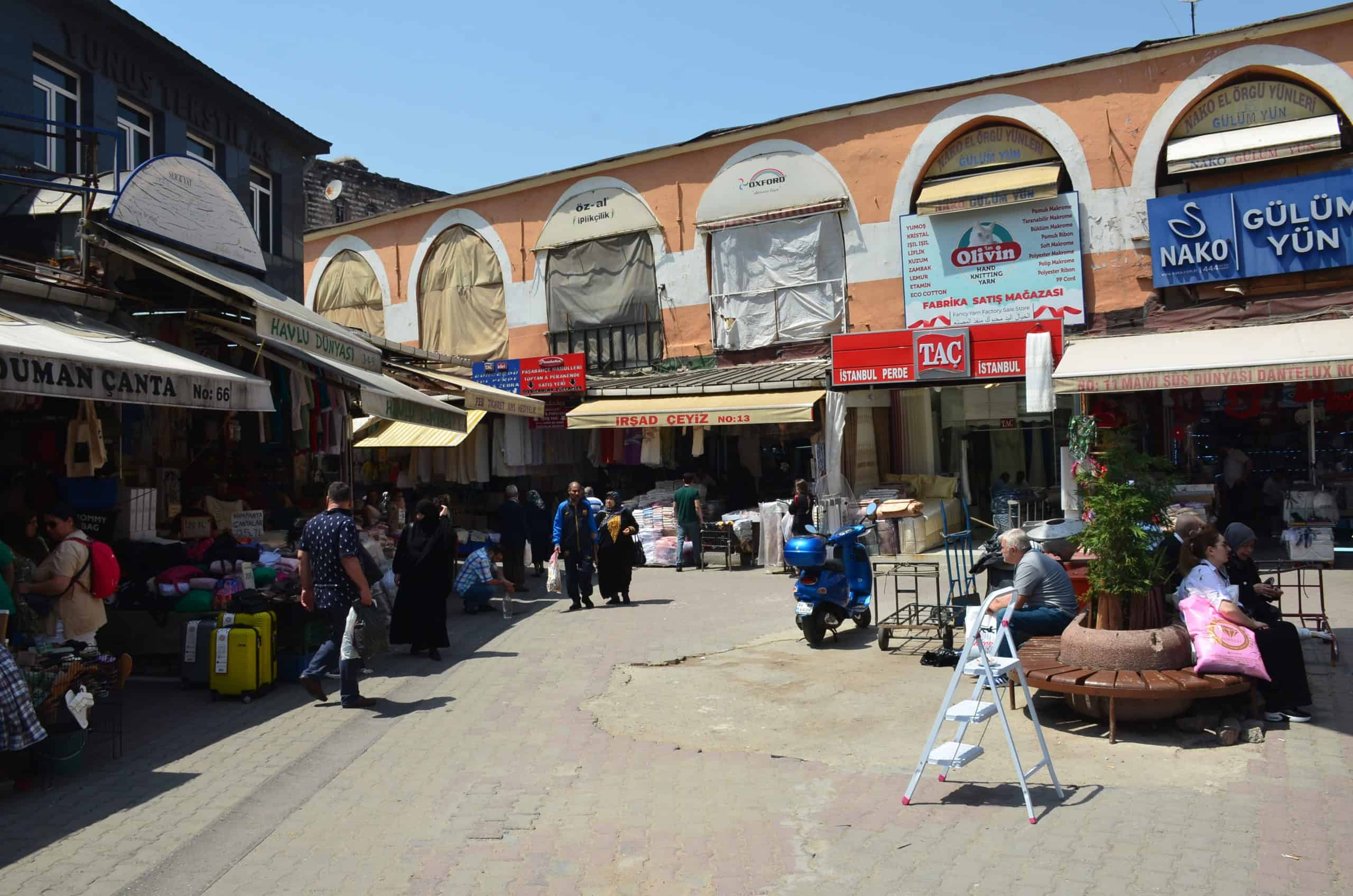 Courtyard of Kürkçü Han in Mahmutpaşa, Istanbul, Turkey