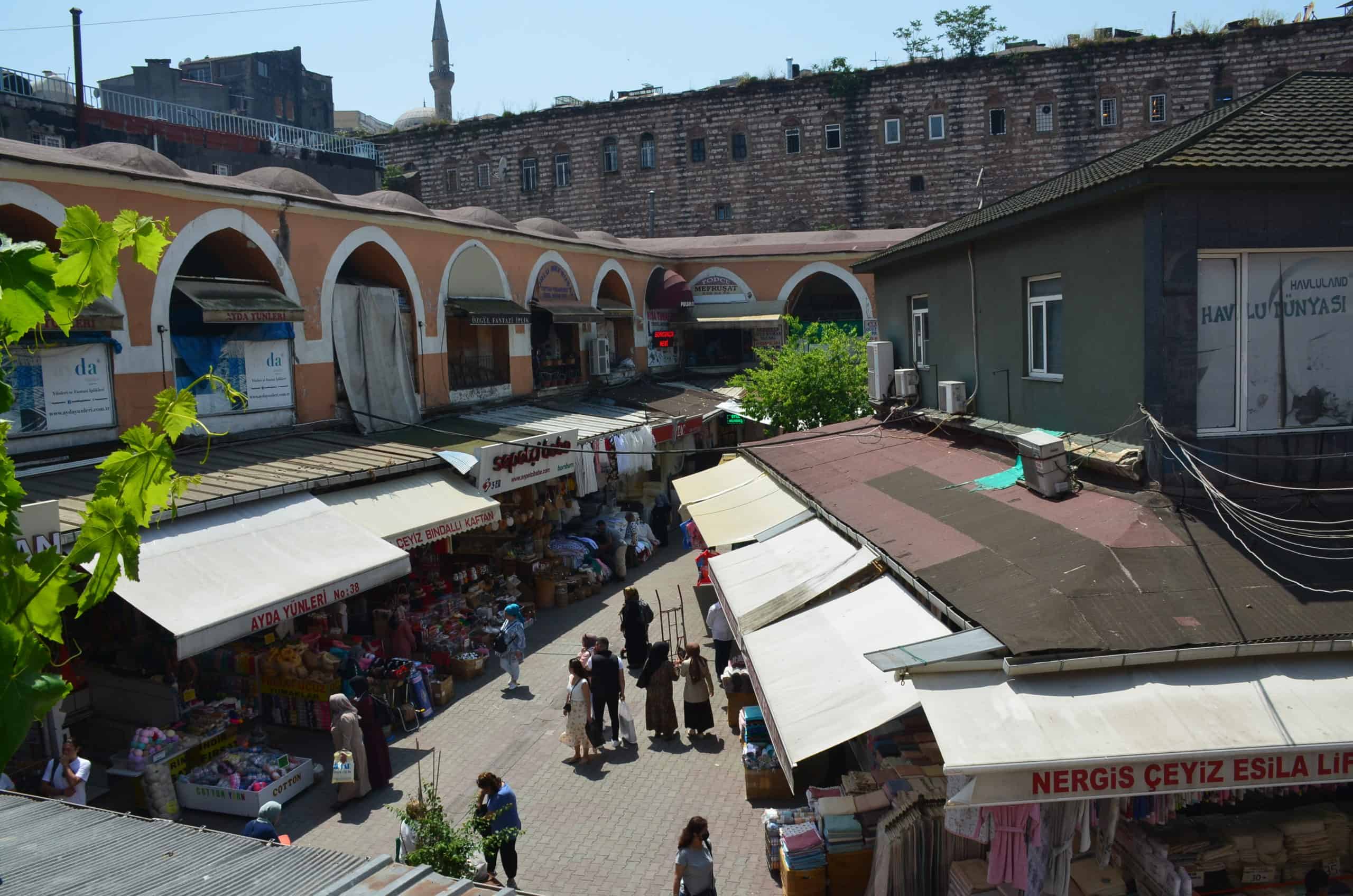 View from the upper floor of Kürkçü Han in Mahmutpaşa, Istanbul, Turkey
